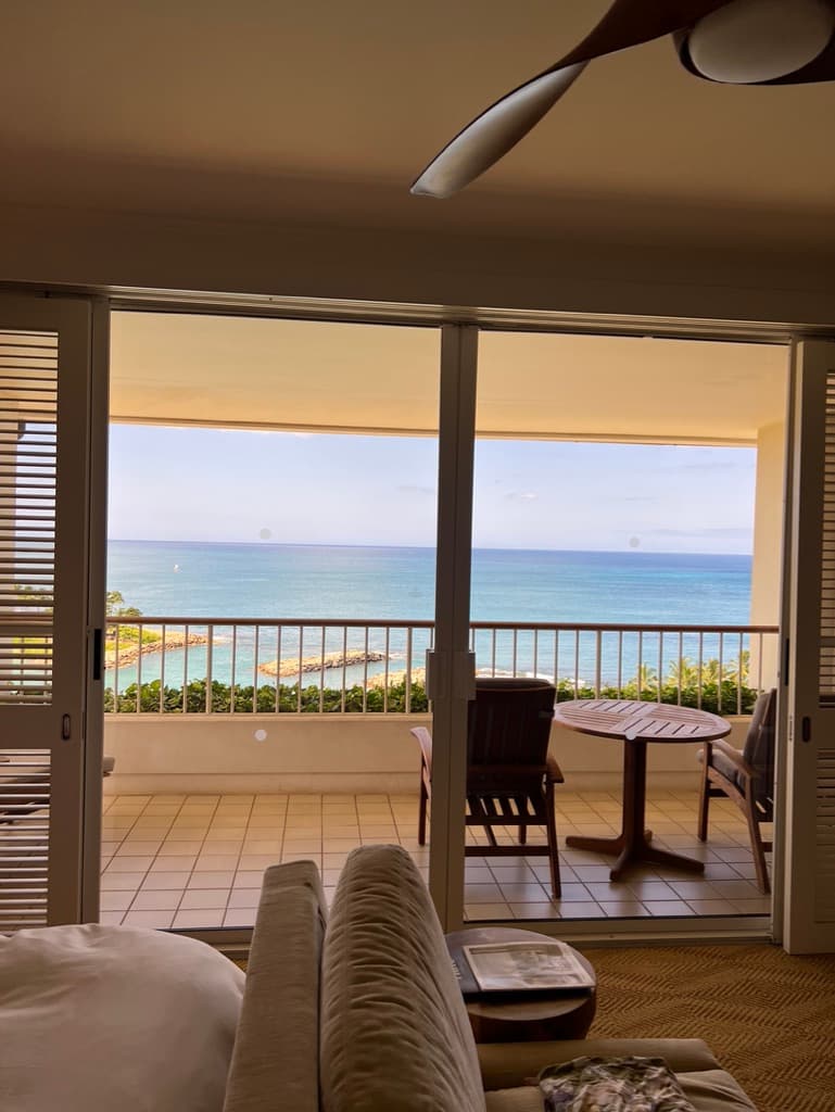 View from the View of a balcony looking out to the ocean during the daytime