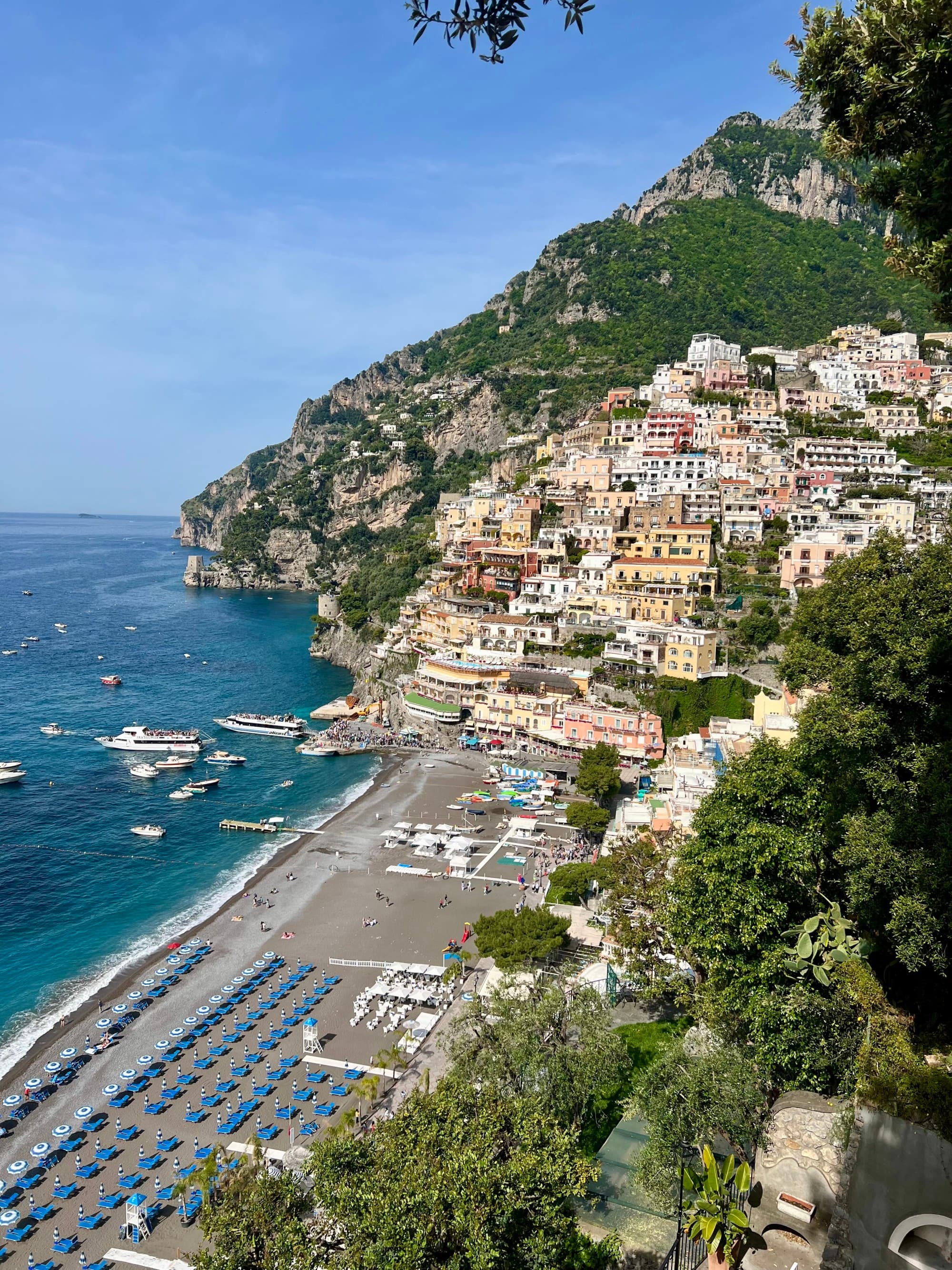 A coastal town with colorful houses along the water