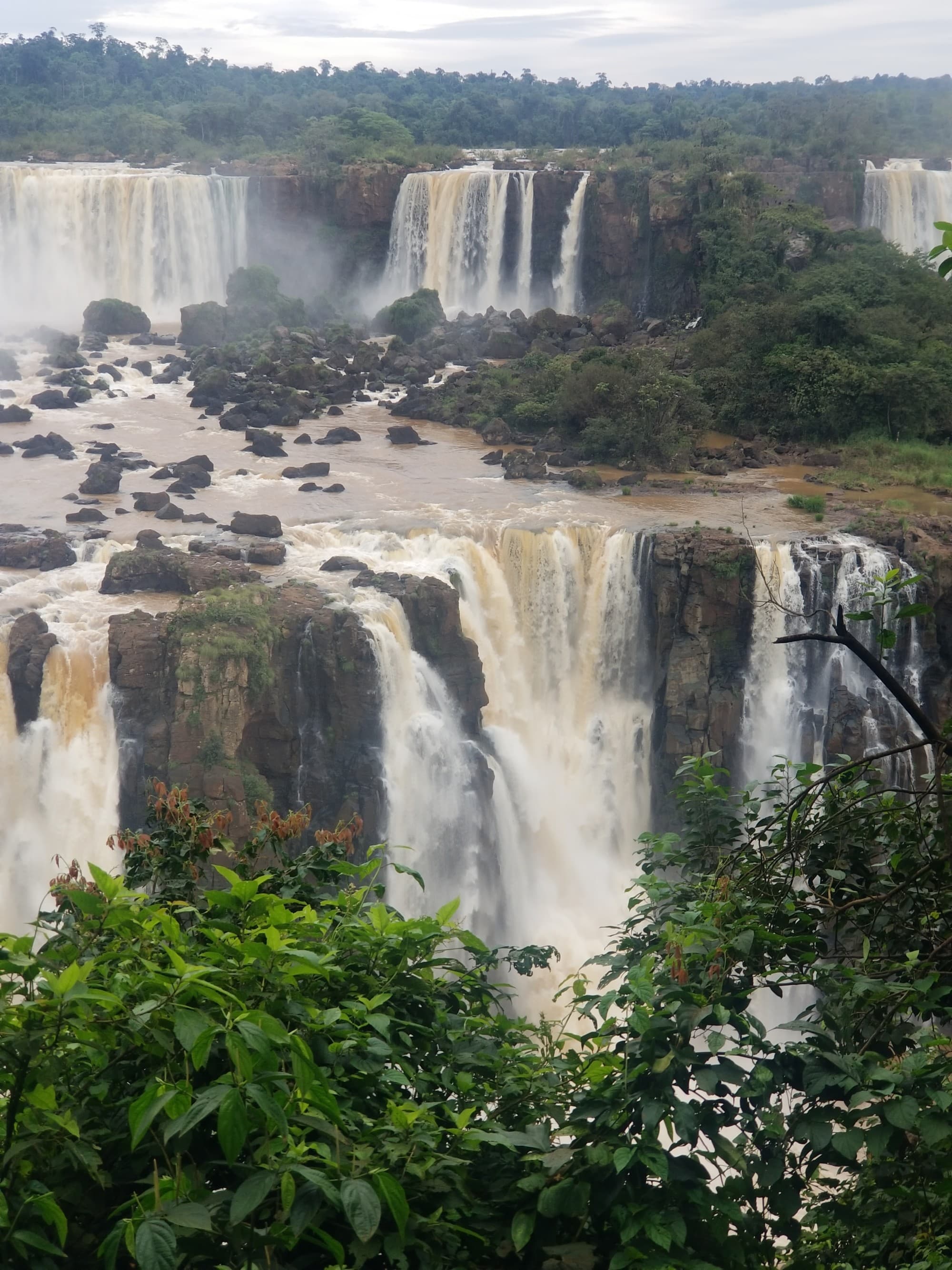 View of a large waterfall system