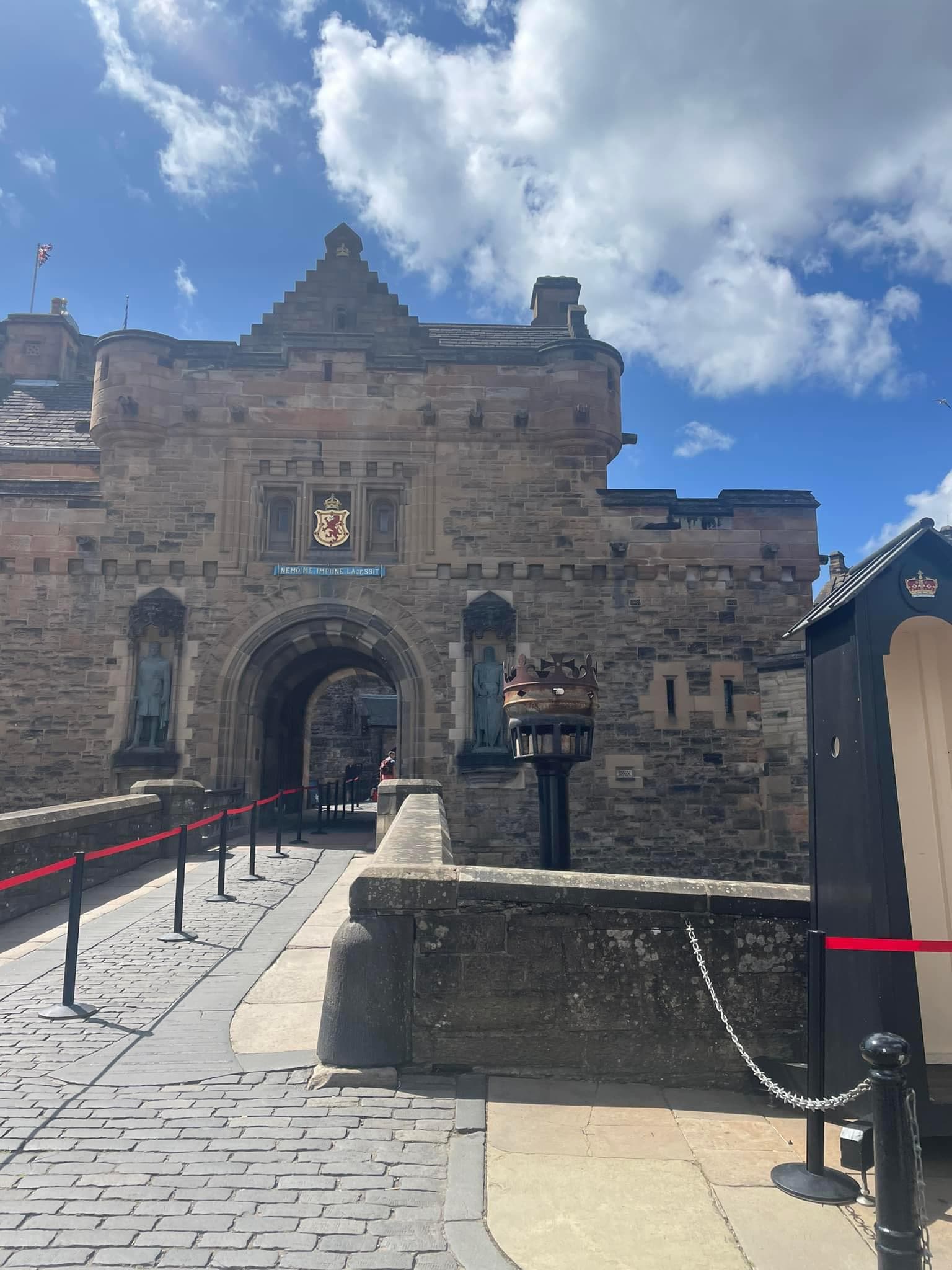 A stone pathway leading to the Main Entrance of Edinburgh Castle