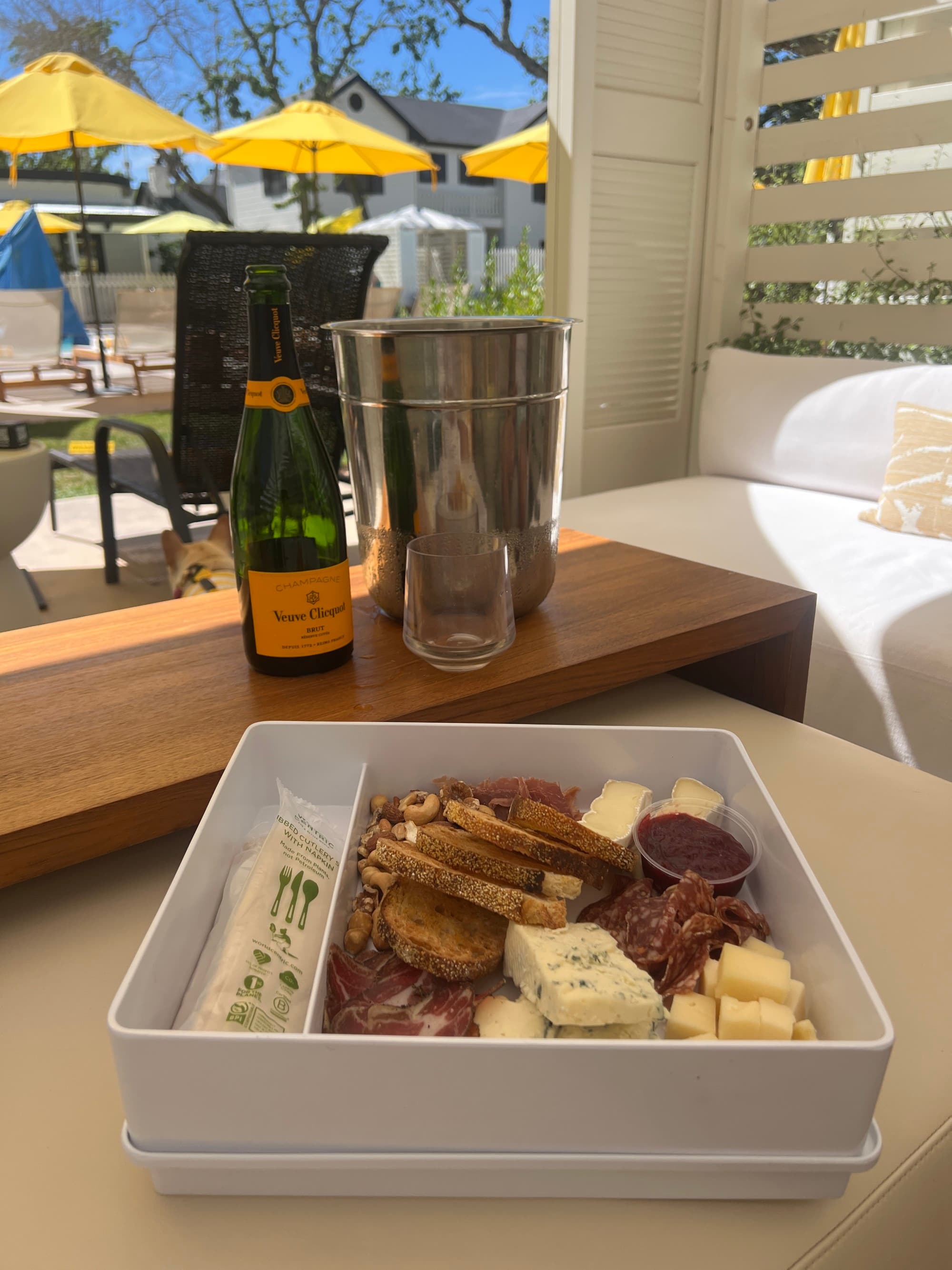 Pool Cabana Veuve & Charcuterie Board - Emily Martin