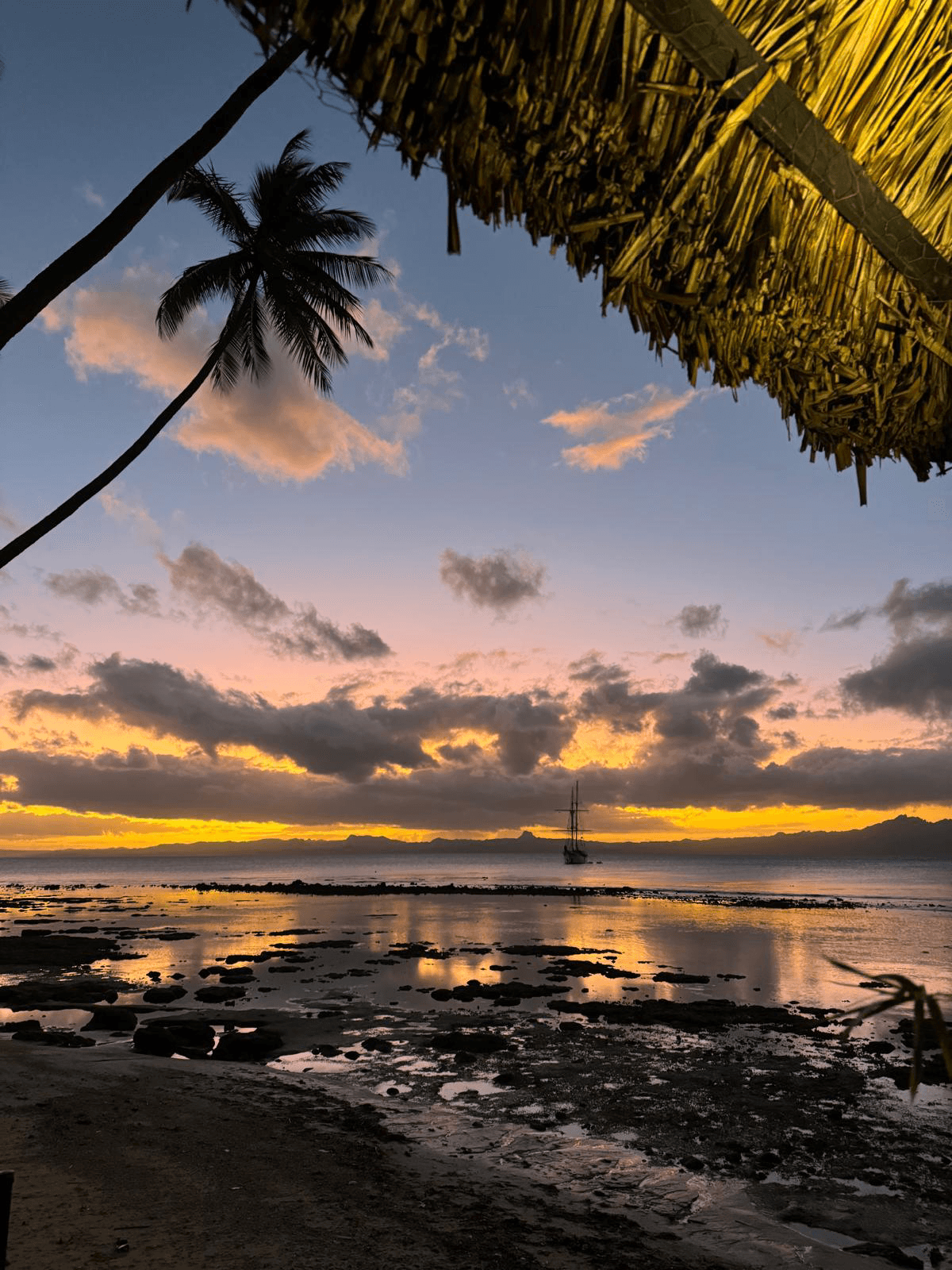 A beautiful view of sunset on the beach