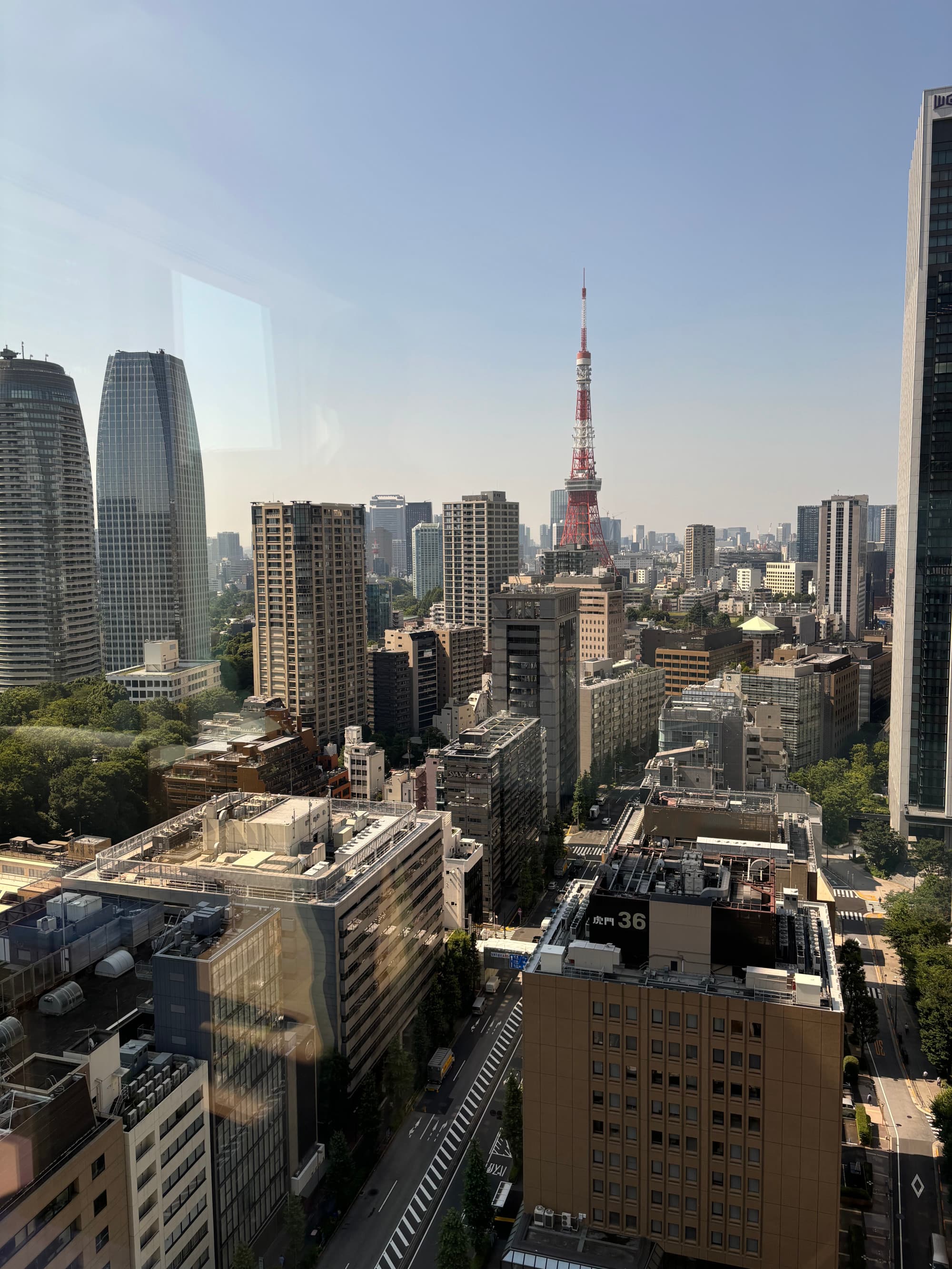 View of a city with tall buildings