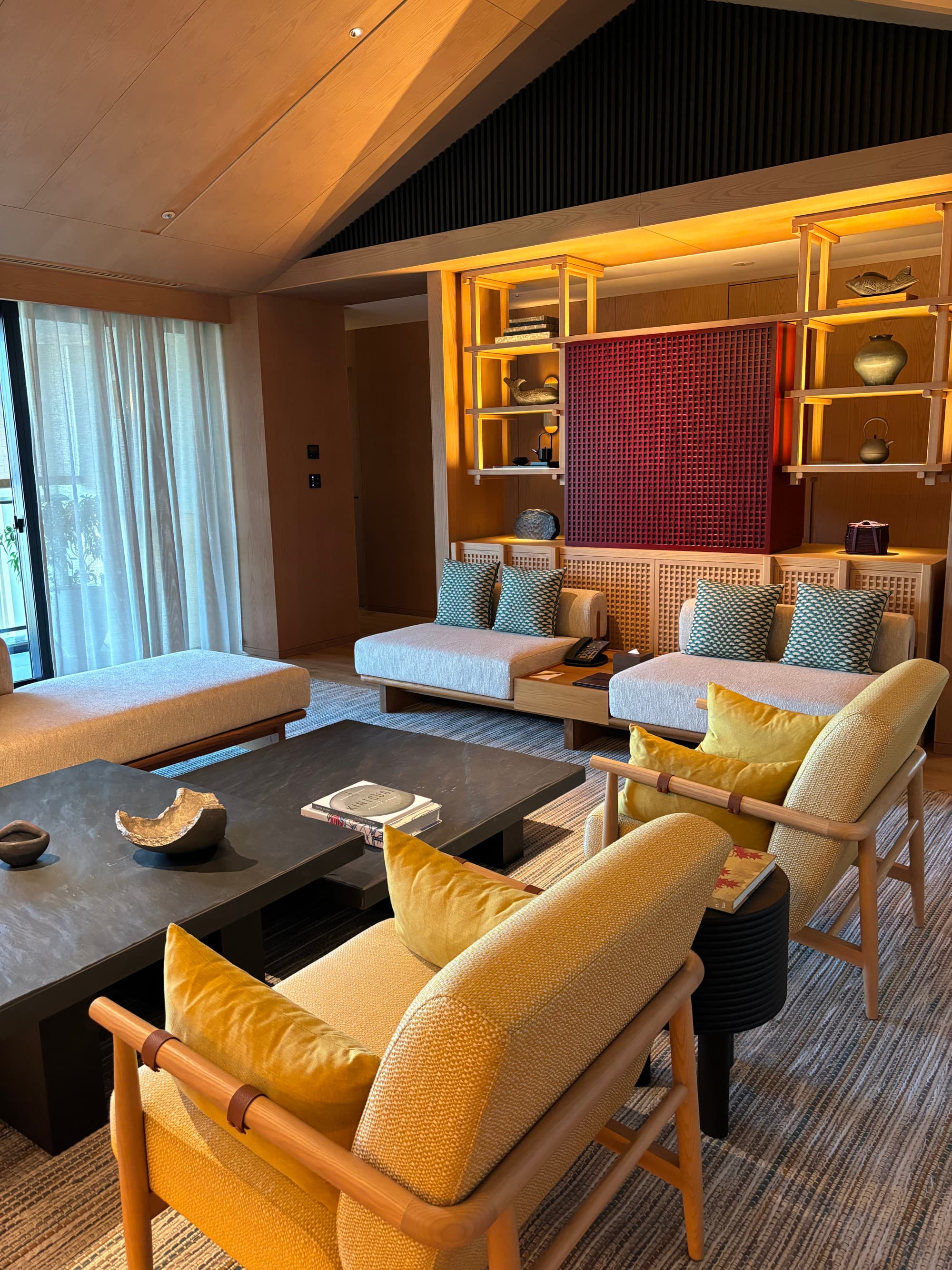 A seating area in a hotel living room