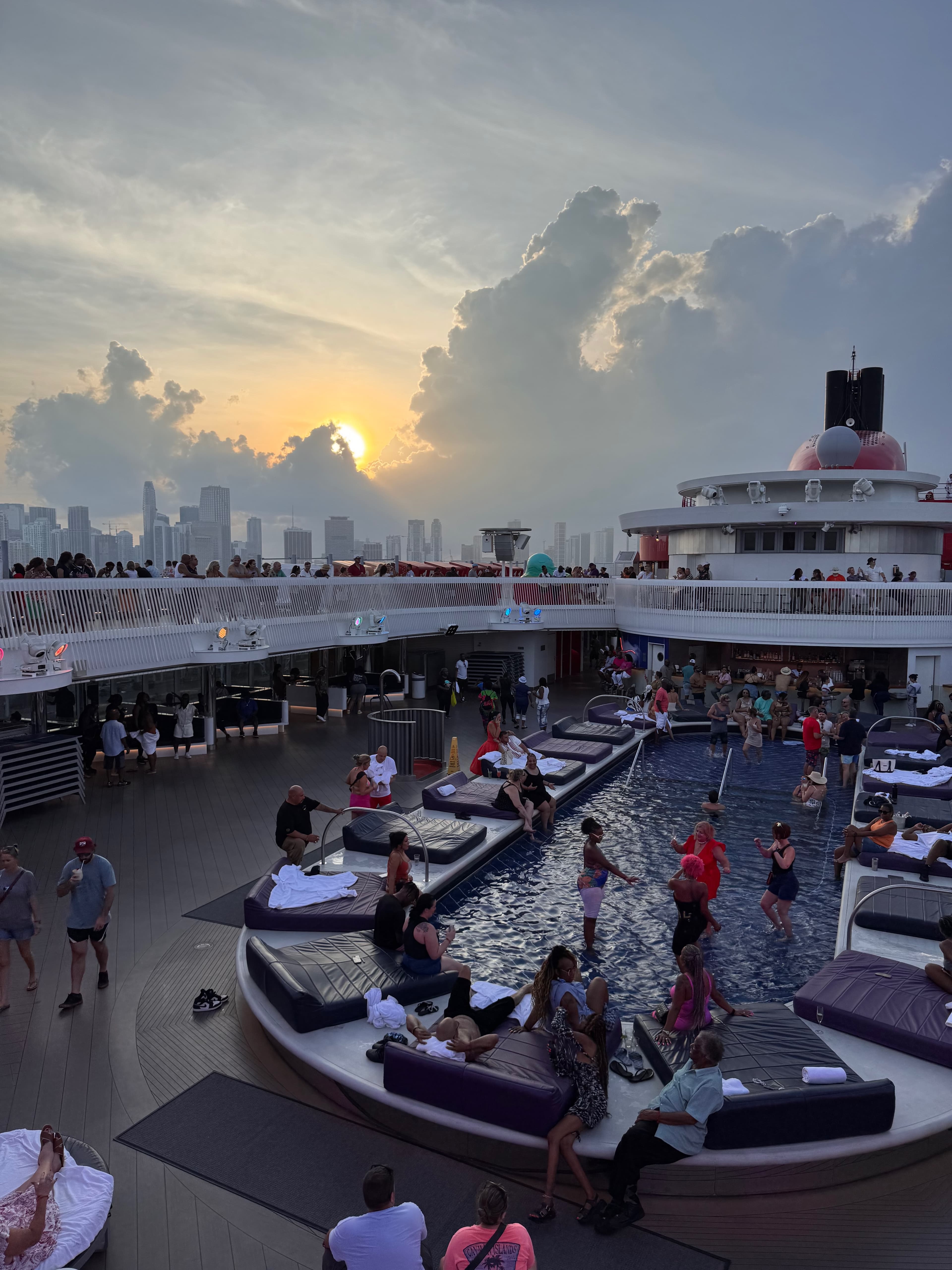 Clouds over cruise ship.