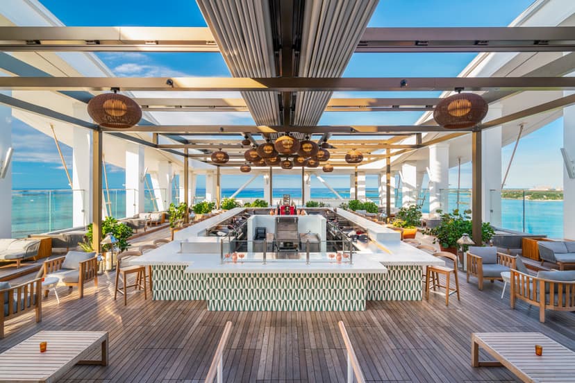 sleek beachfront restaurant