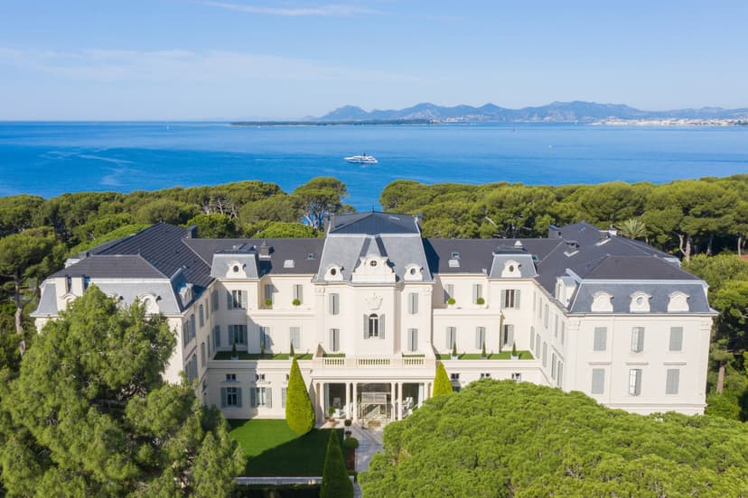 French building overlooking the ocean