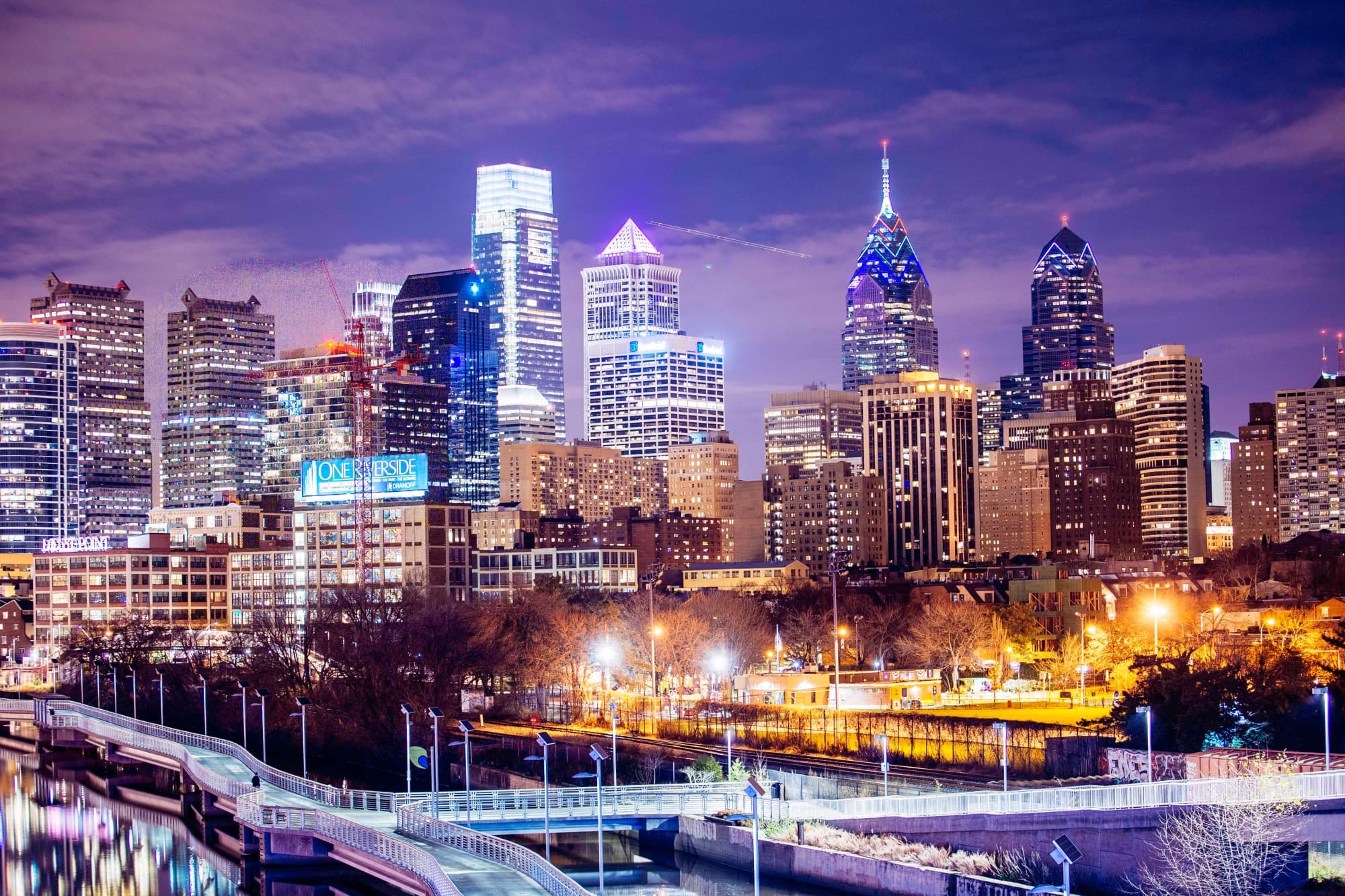 Philadelphia night view of the city from pixels - Martha Pope