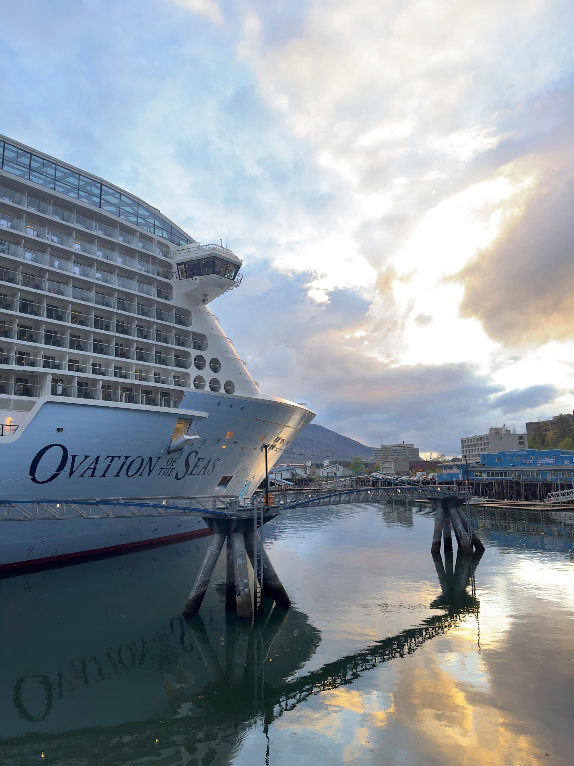 Ovation of the Seas in port.