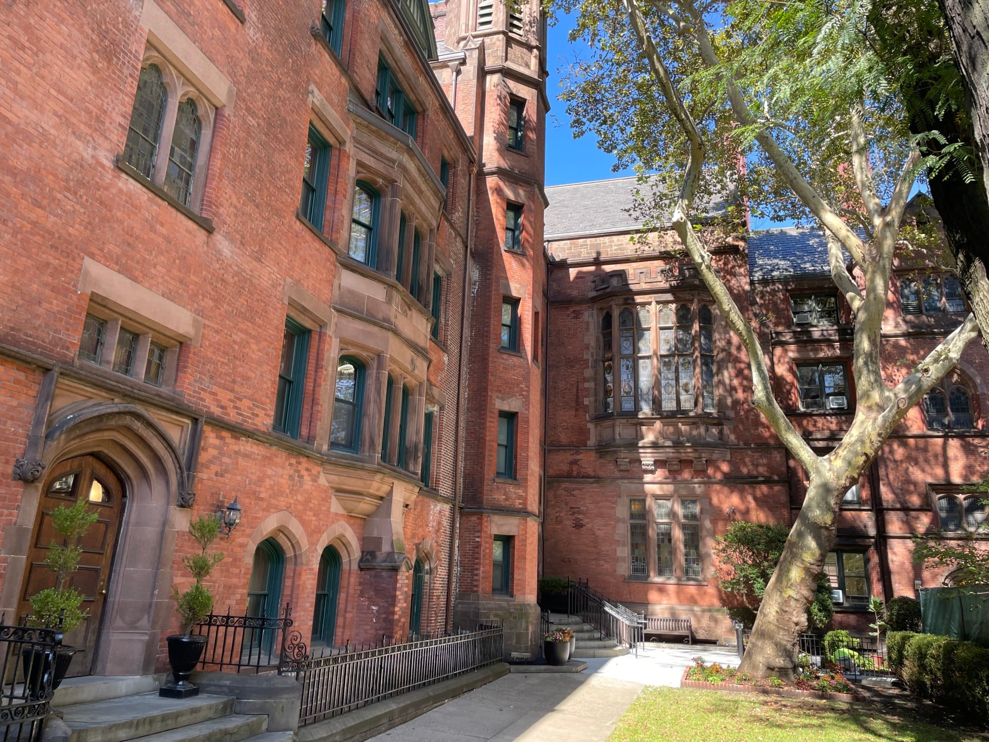 exterior view of a brick building