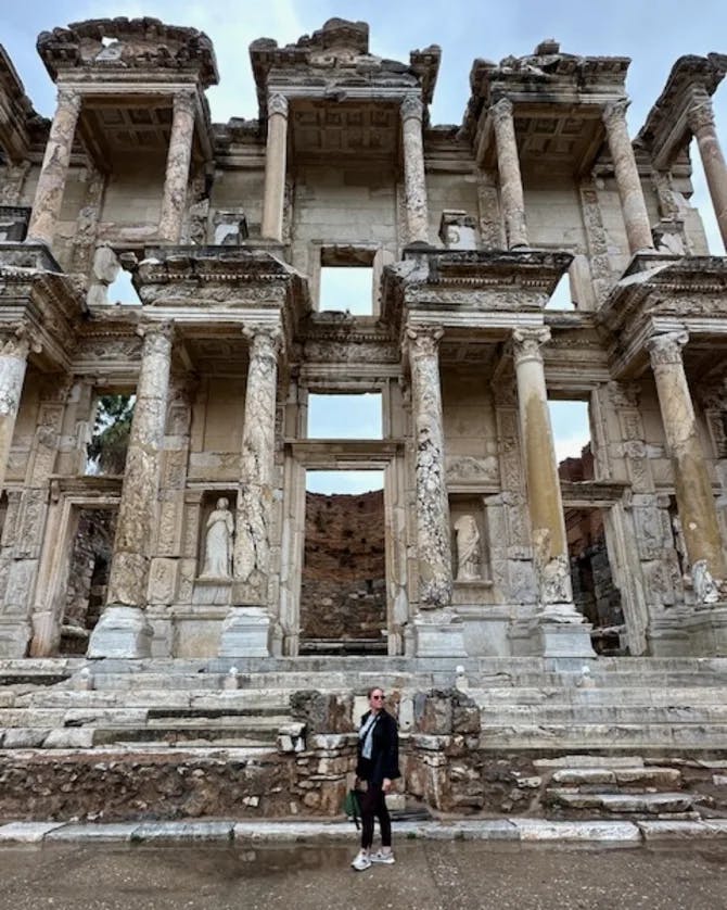 Picture of Stephanie at Library of Celsus