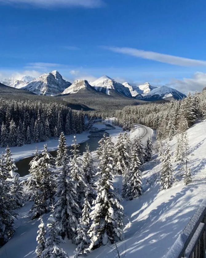 BEautiful view of Banff National Park in snow