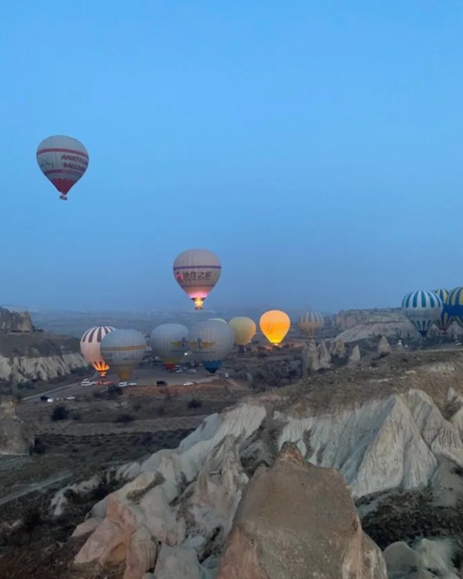 Beautiful view of hot air balloon in cappadocia