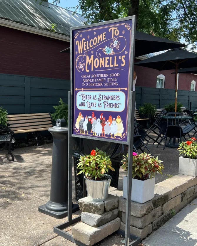 Picture of Monell's signboard