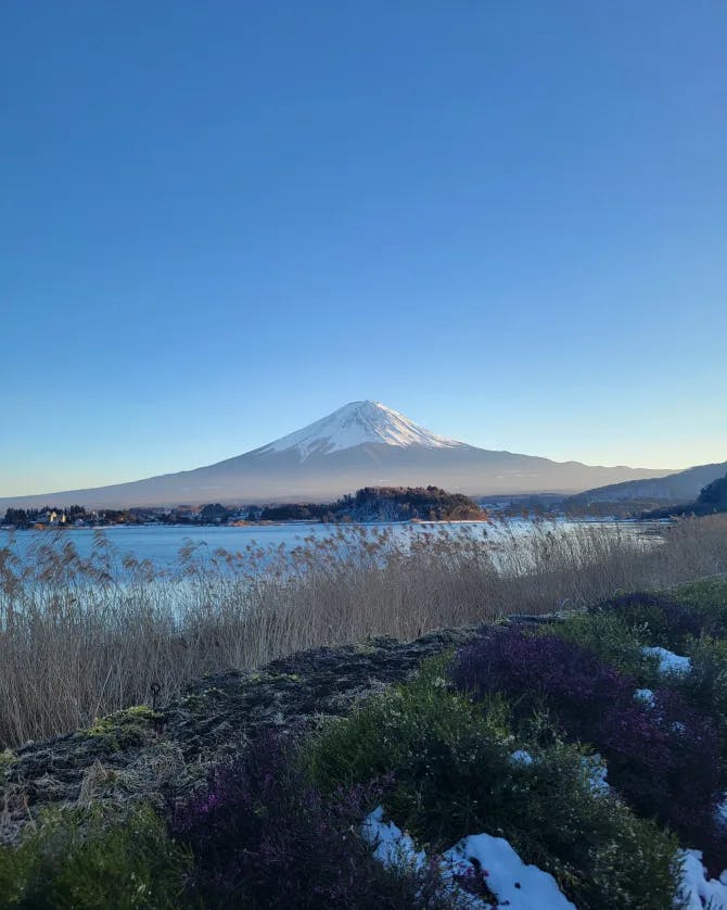 Beautiful view of a snow covered peak of the mountain