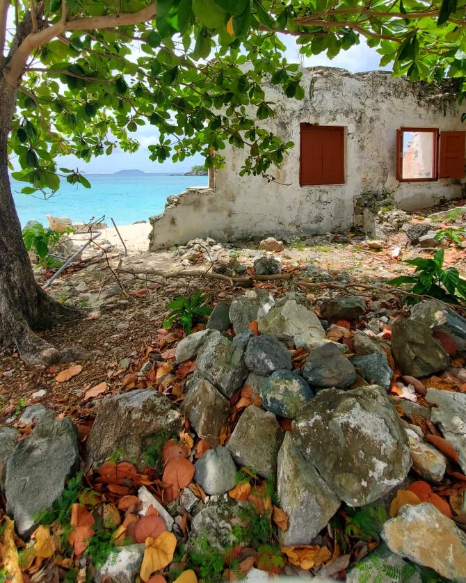 View of Cinnamon Bay 1680 Estate House Ruins