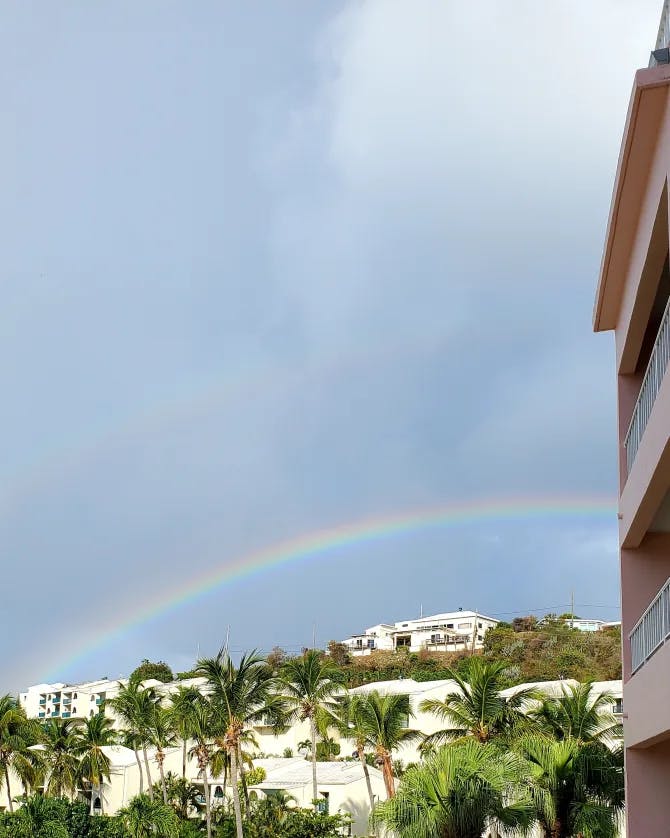 Beautiful view of rainbow in the sky