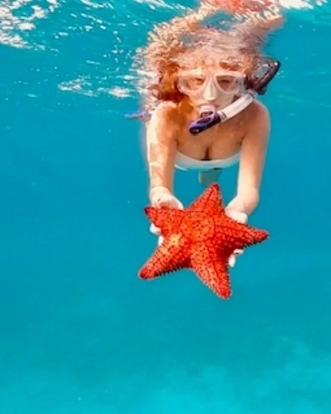 Snorkeling with a starfish