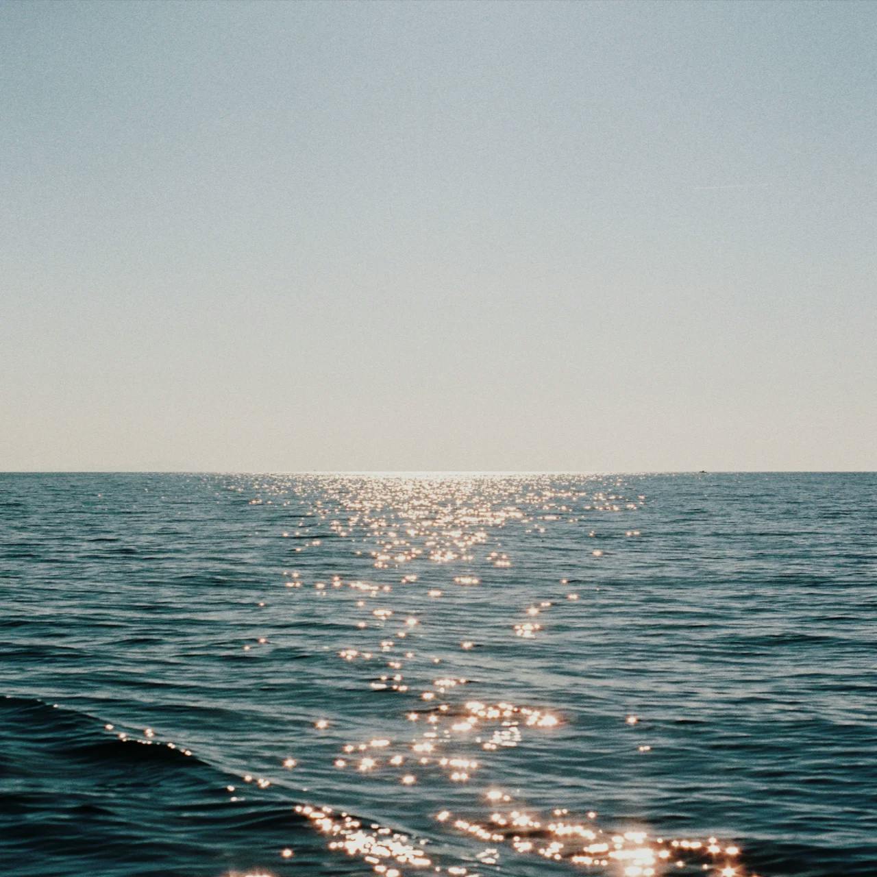 a glistening ocean horizon
