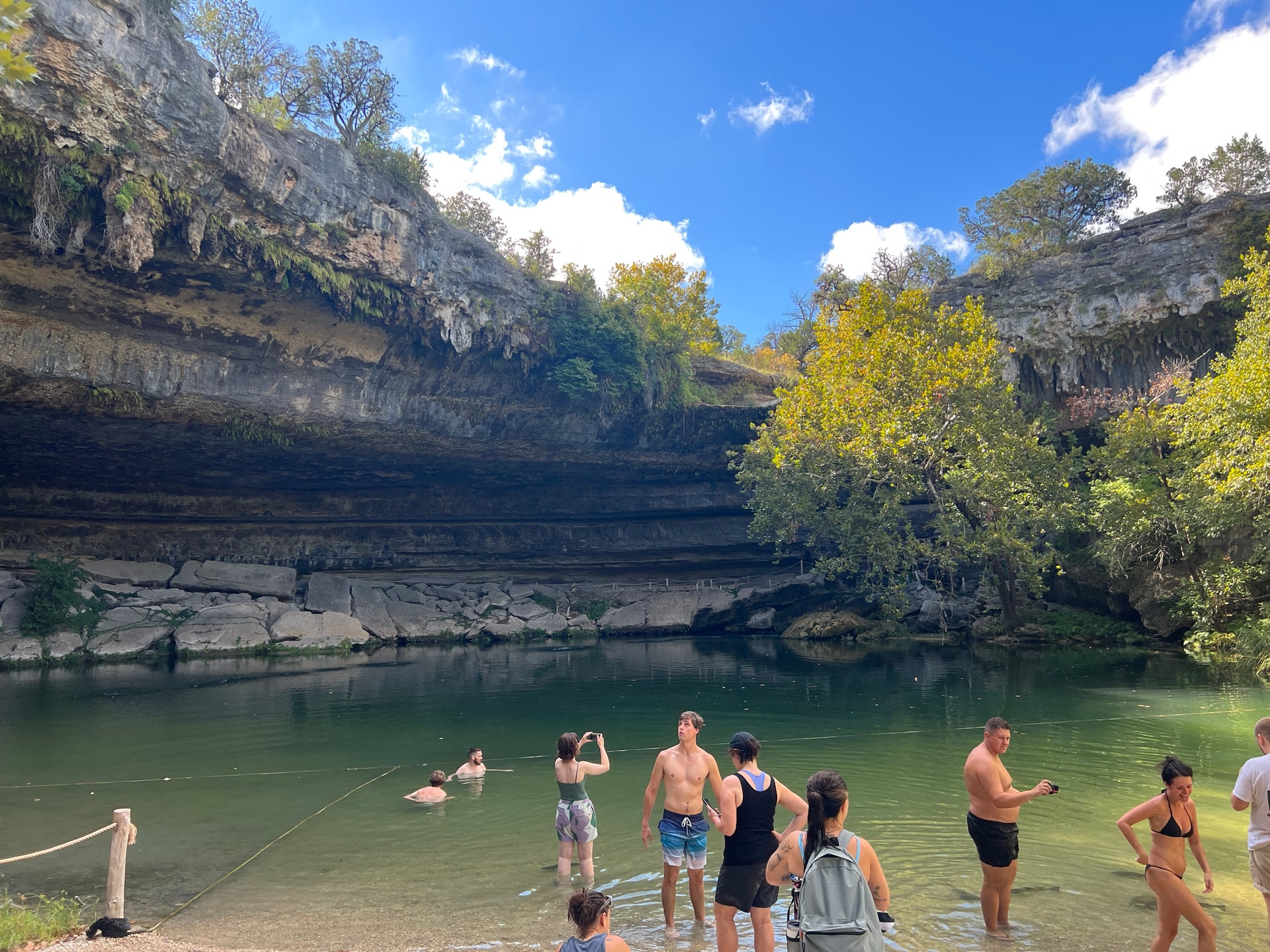 swimming in the lake