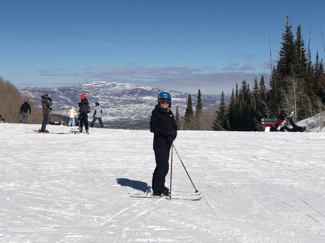 skiing in snow