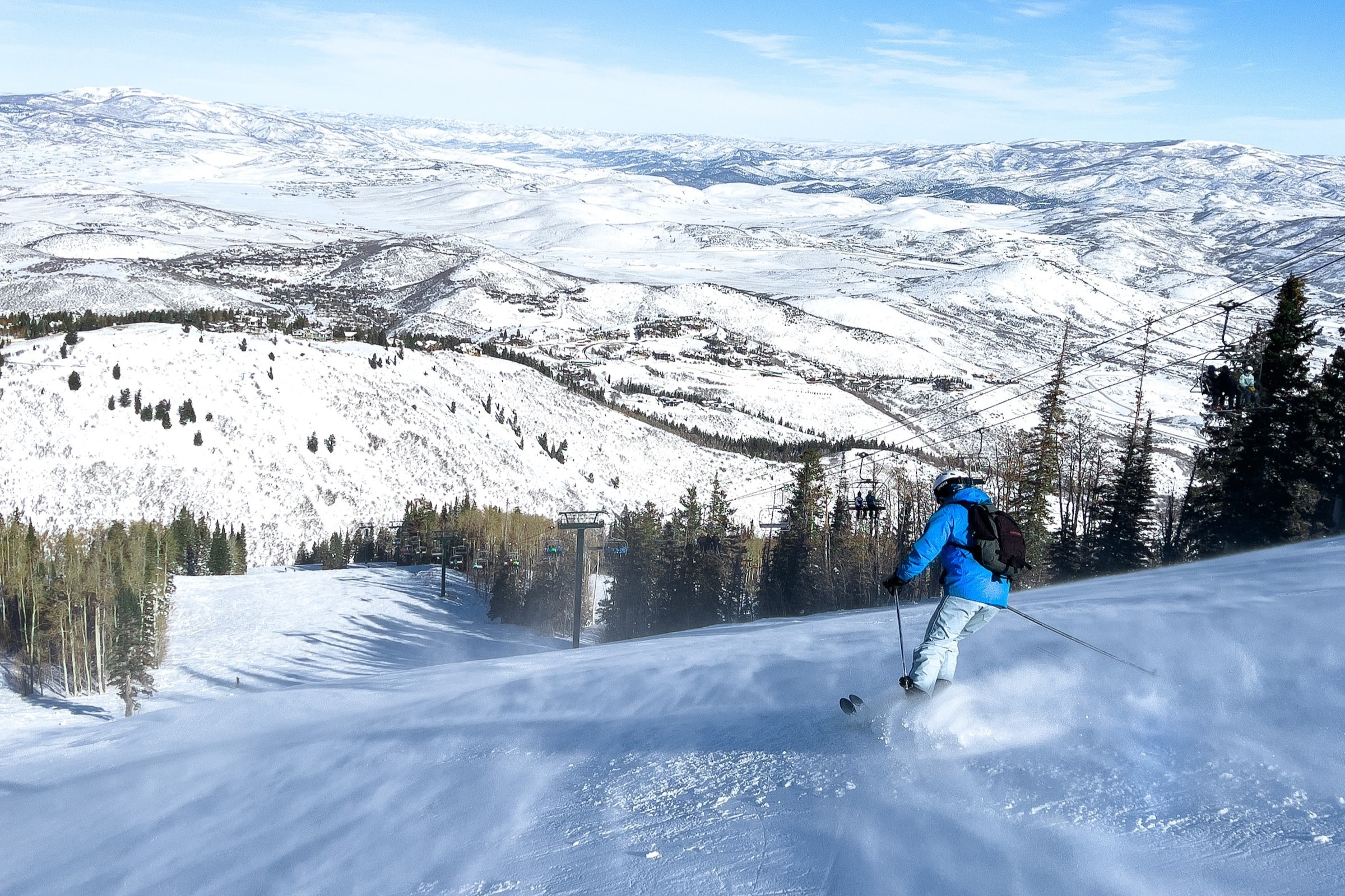 Skiing in the snow