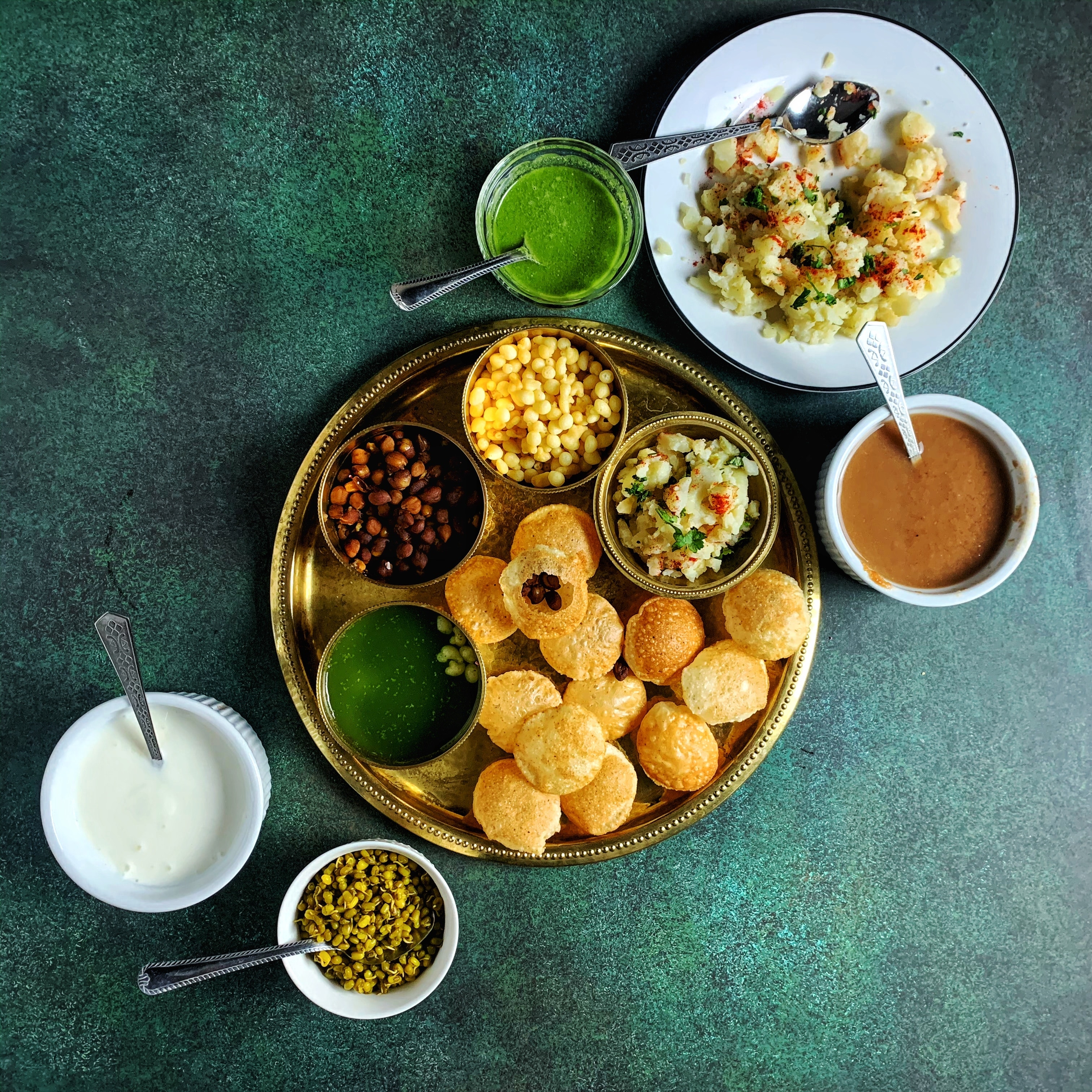 A spread of colorful food on a table. 