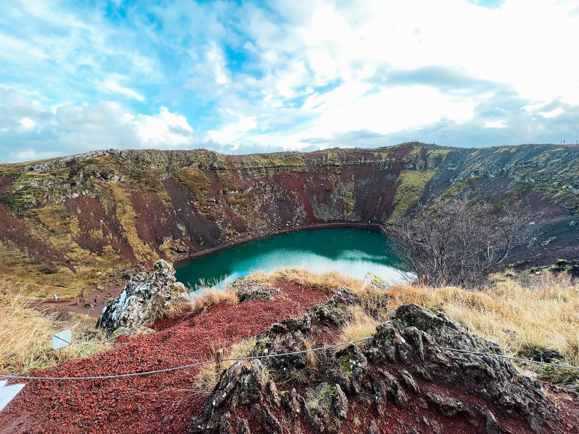 Green waters of Kerid Crater