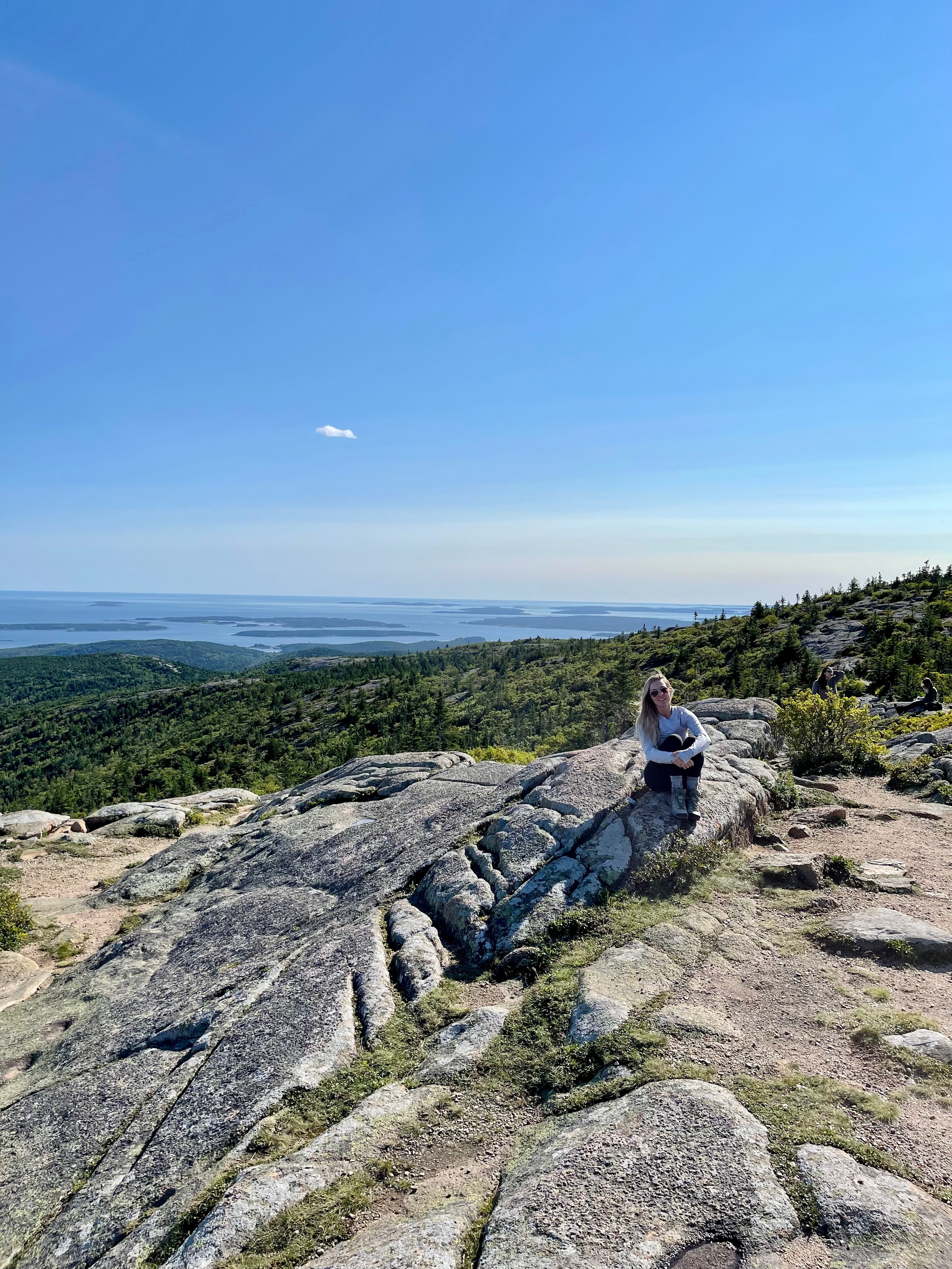 sitting on a rock