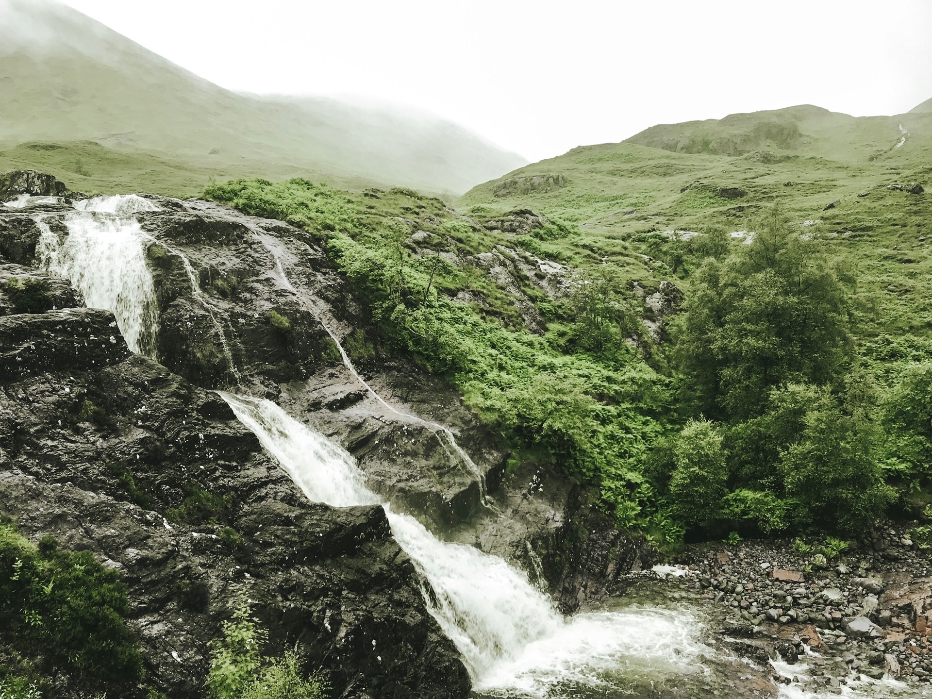 waterfall in mountains