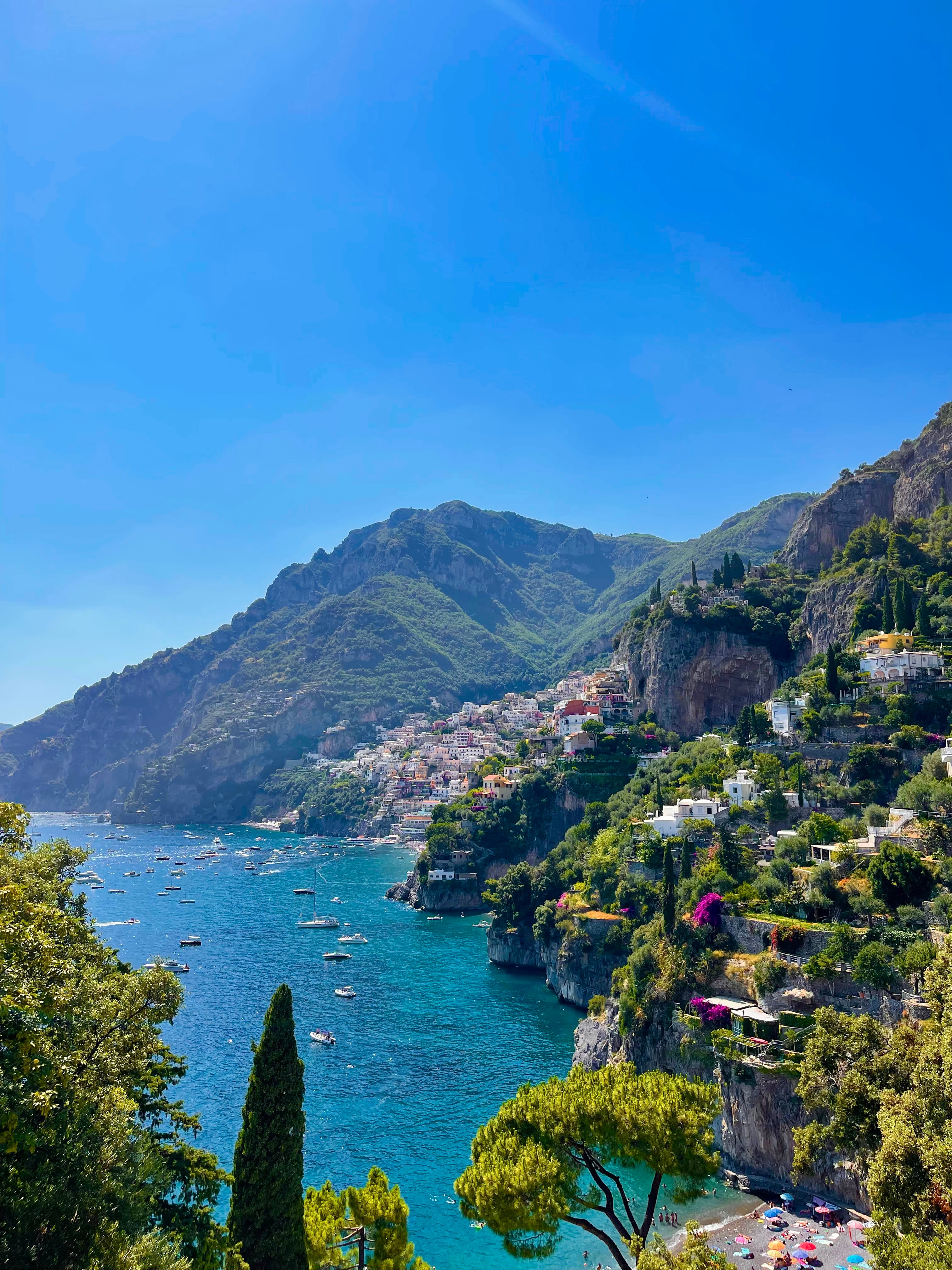 Sea, mountains and sky view