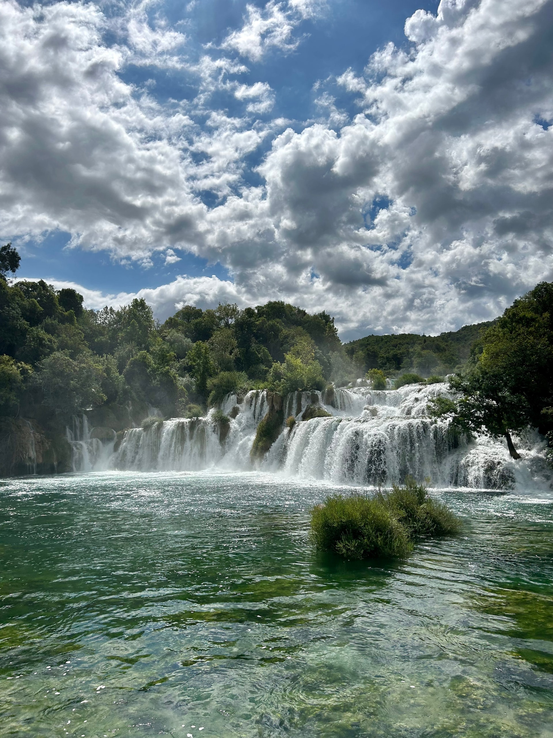 Majestic view of a waterfall