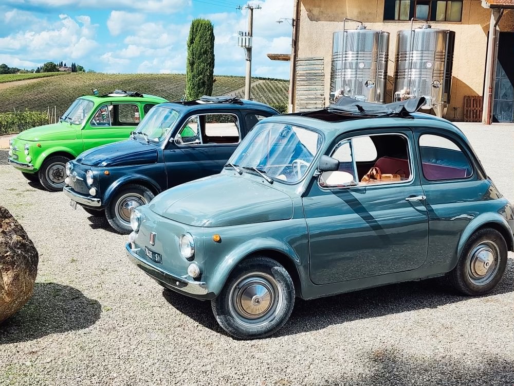 Vintage mini cars in beautiful colors