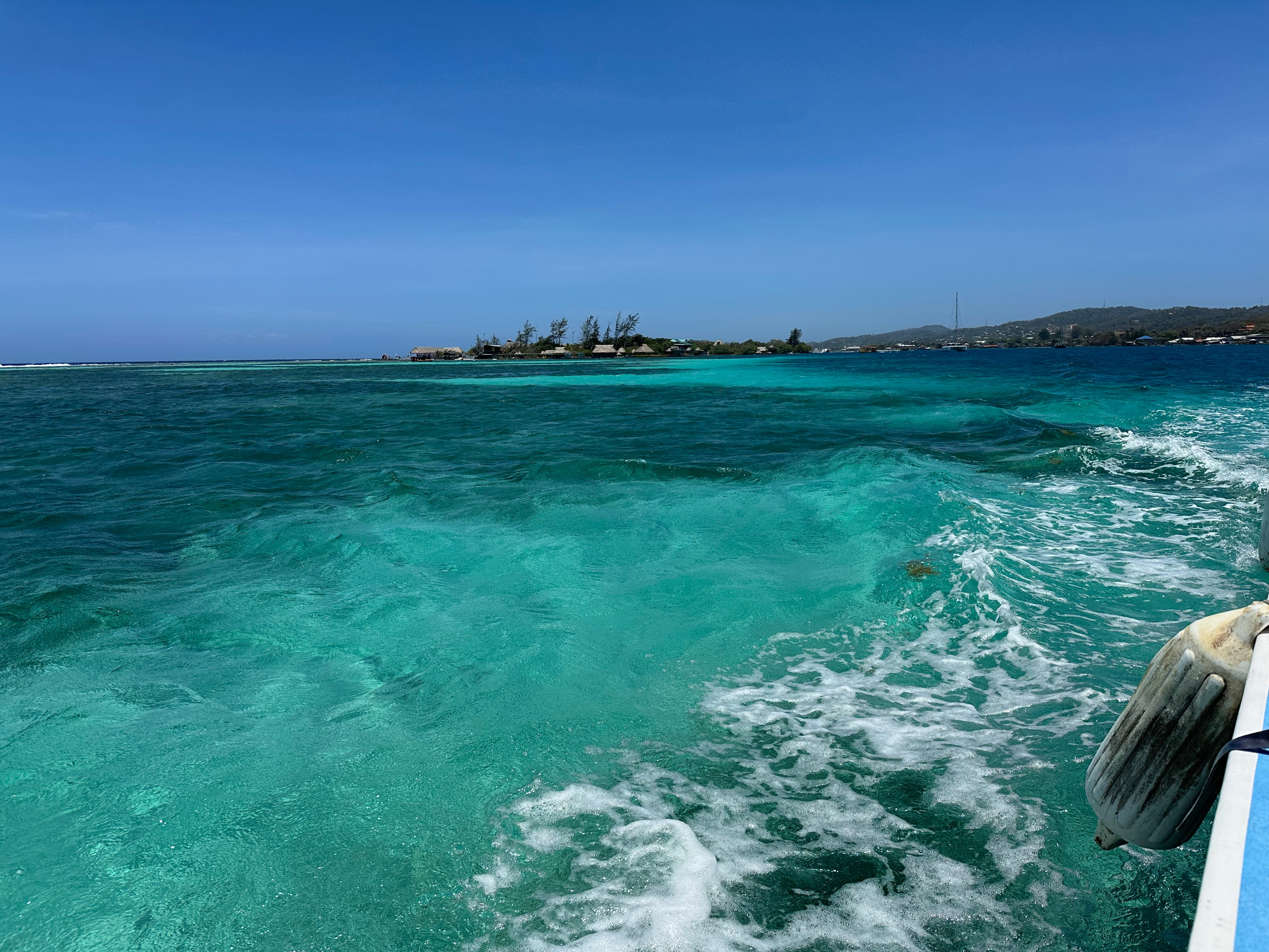 Picture of beautiful sea water from a boat with waves rippling.