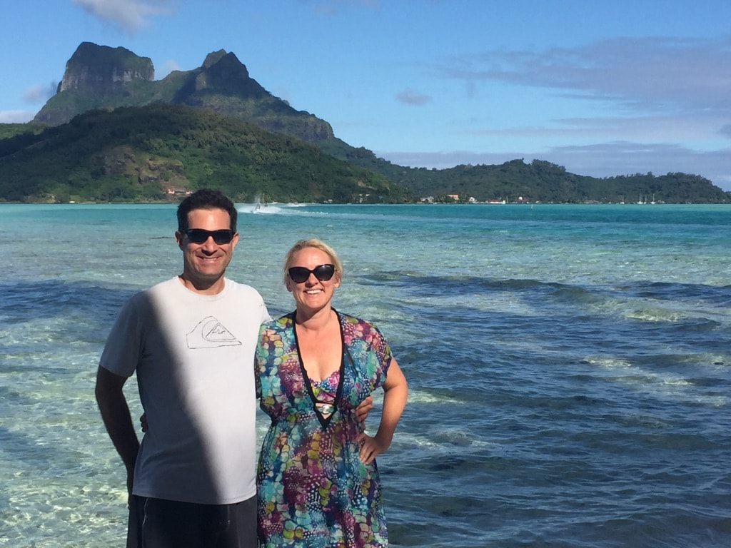 family photo near sea