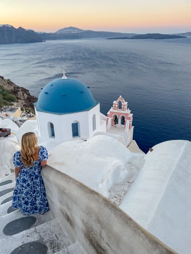 The signature blue dome of Greece