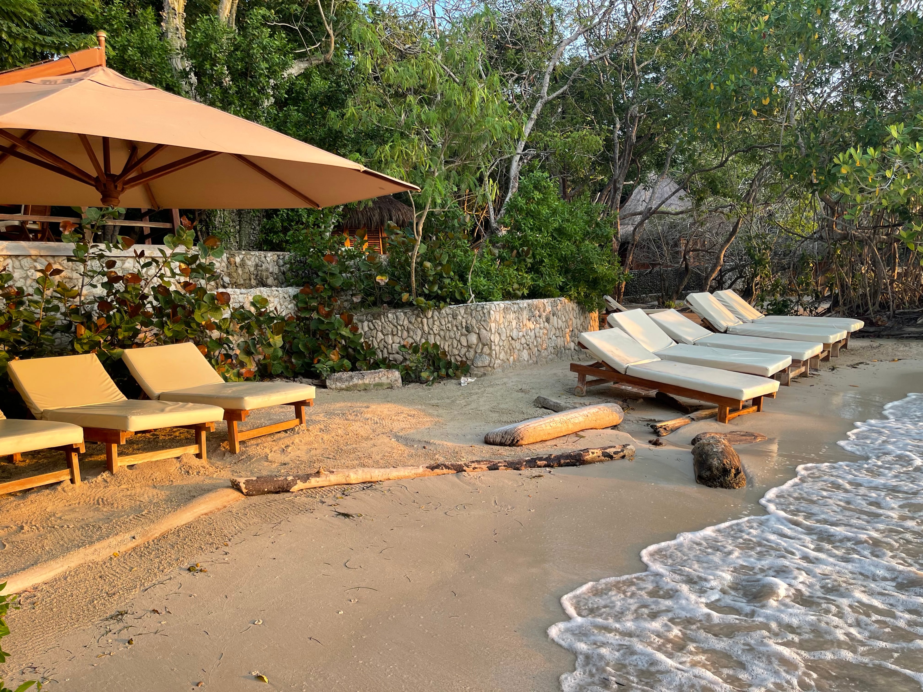 View of a beachside rest area