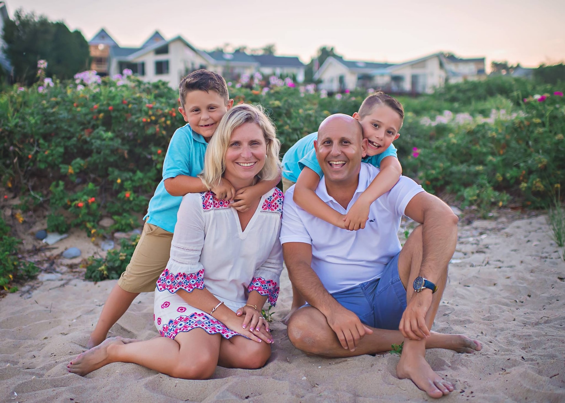 Travel advisor posing with family