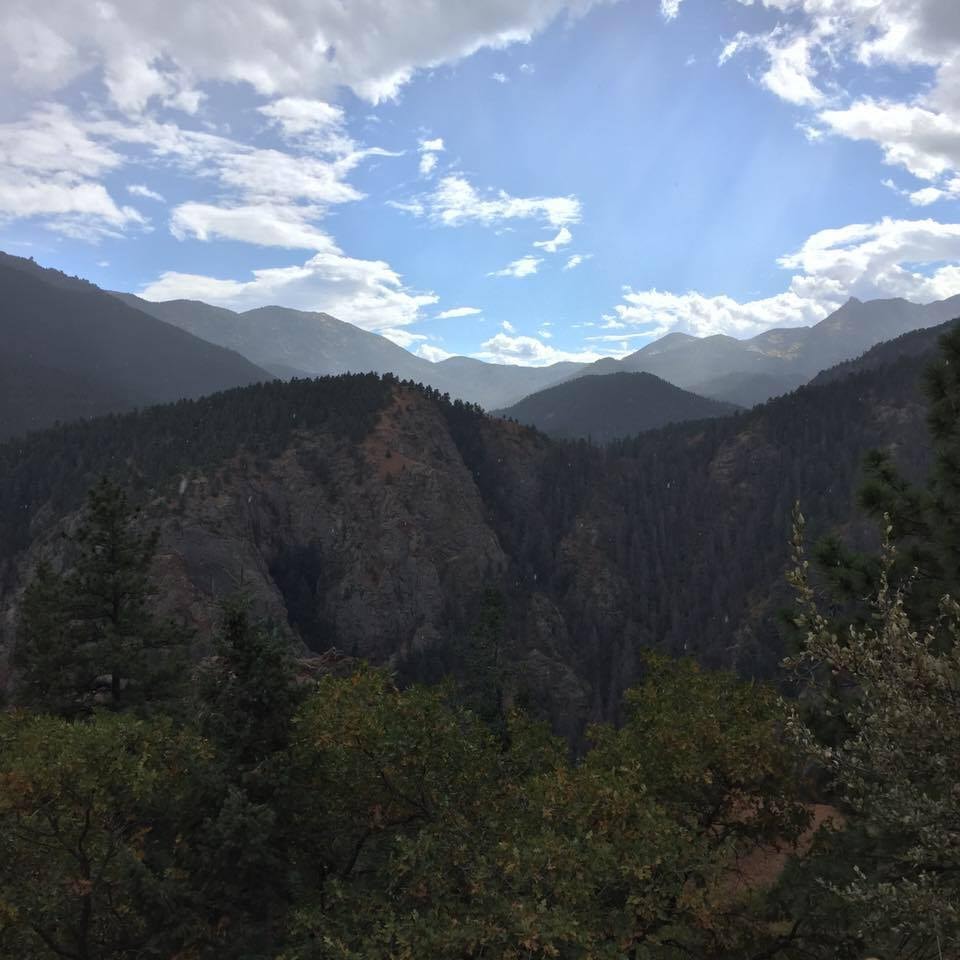 View of a beautiful set of mountains on a sunny day