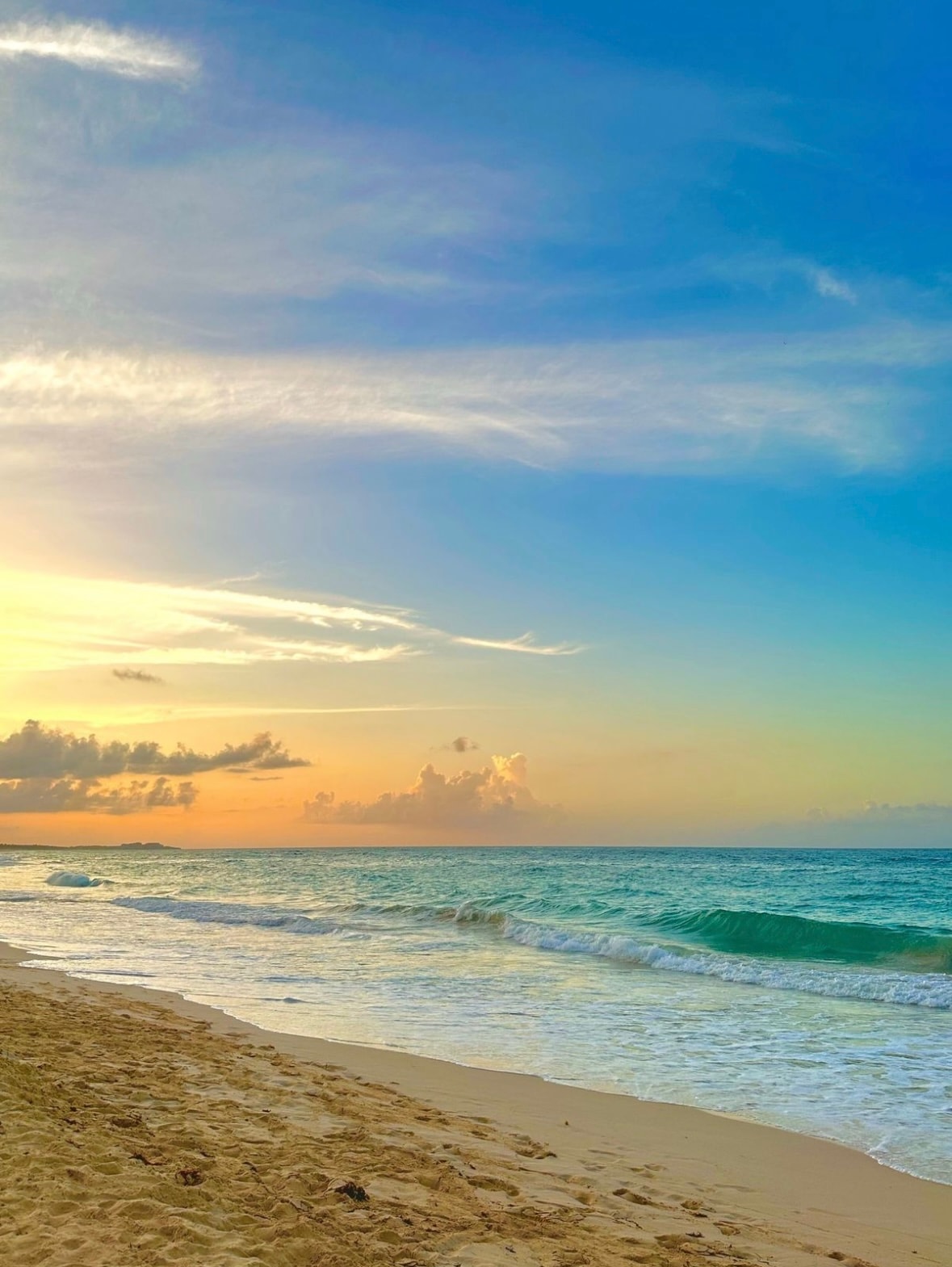 Sunset over the ocean.