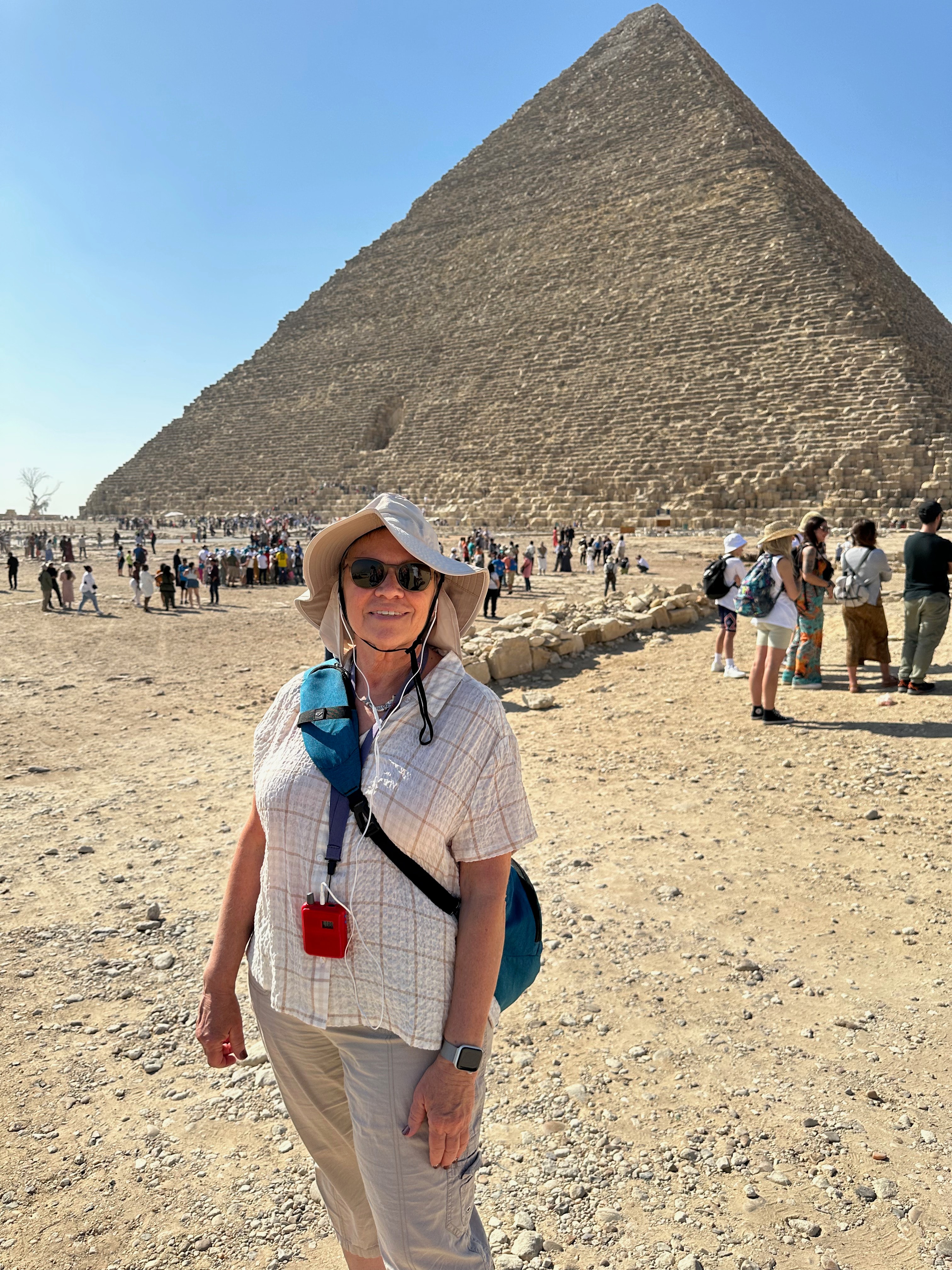 By the pyramids in Egypt.