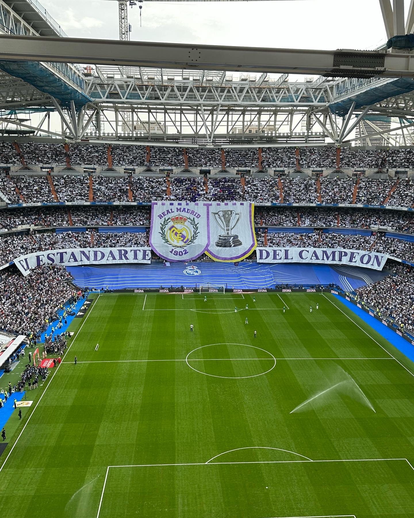 View of a soccer stadium filled with fans in the stands