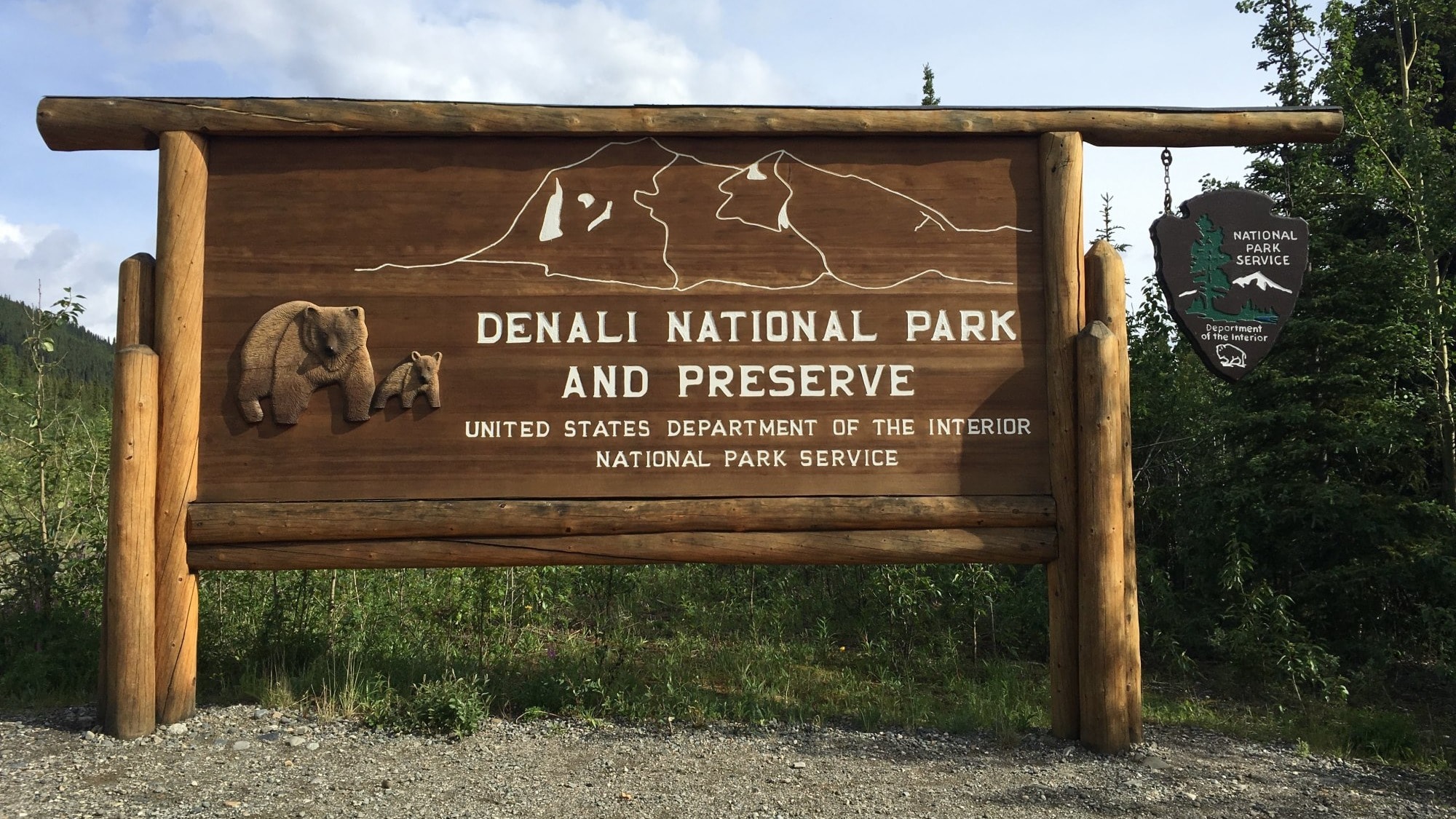 A sign board saying Denali National Park and Preserve. 