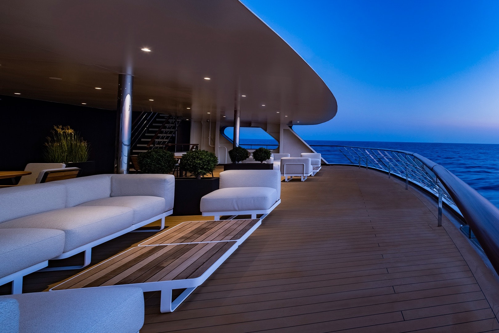 a wooden cruise ship deck on Atlas Ocean Voyages