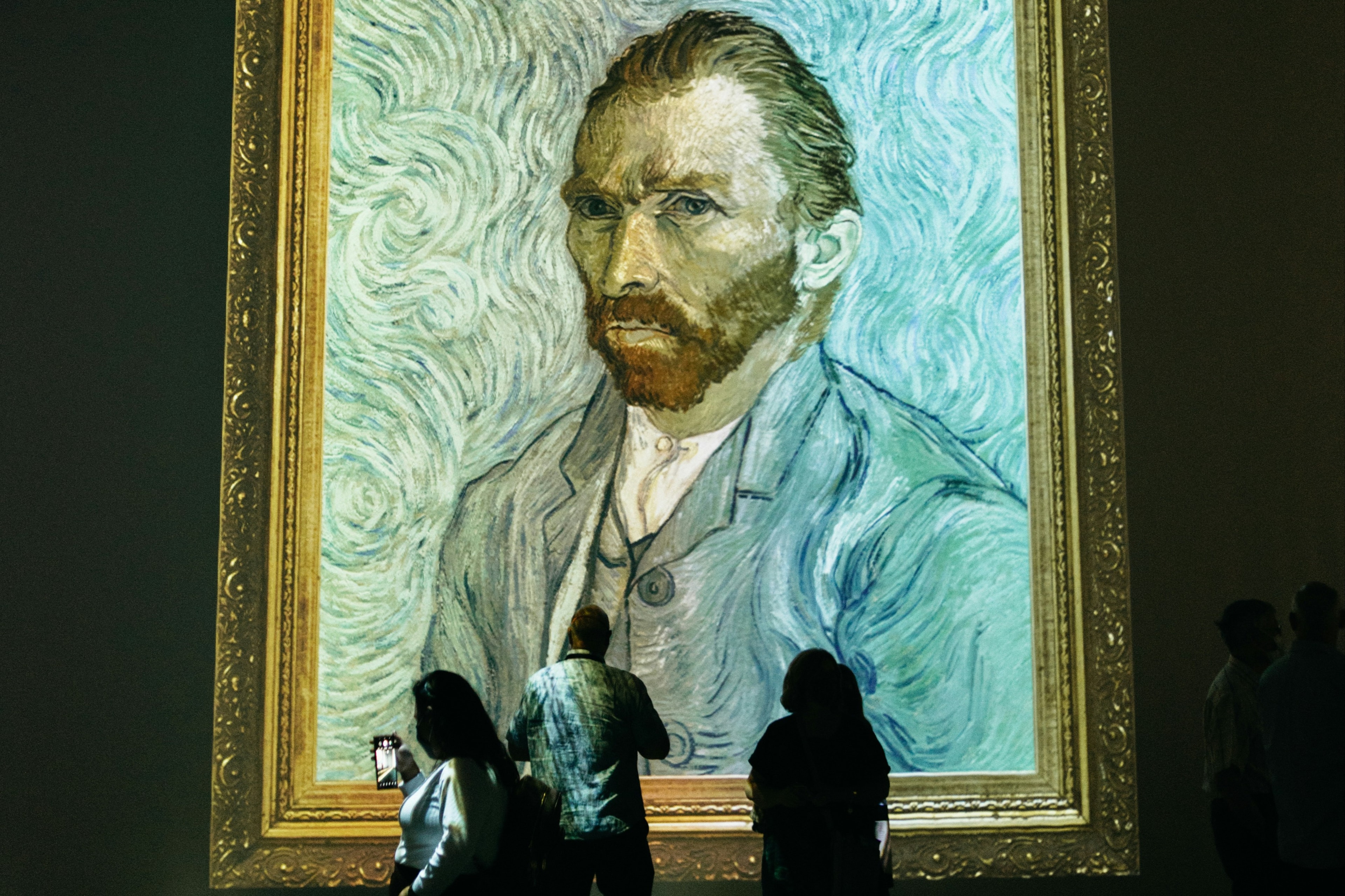 A larger than life, and epic painting of Van Gogh's "The Self-Portrait."