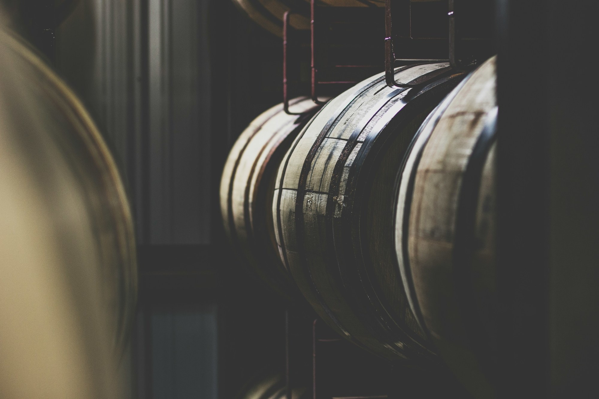 Wine barrels.