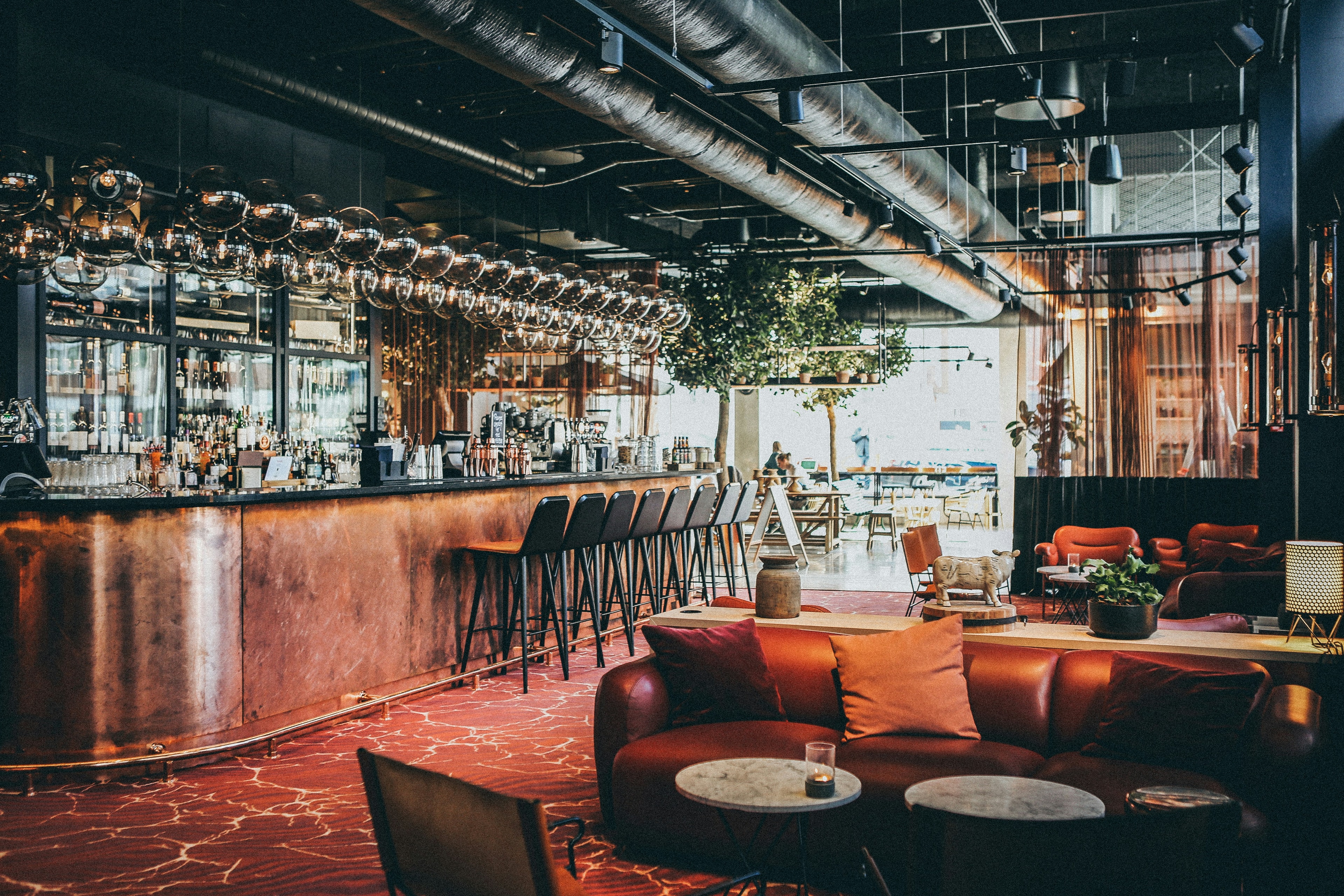 A picture taken inside a restaurant during the daytime.