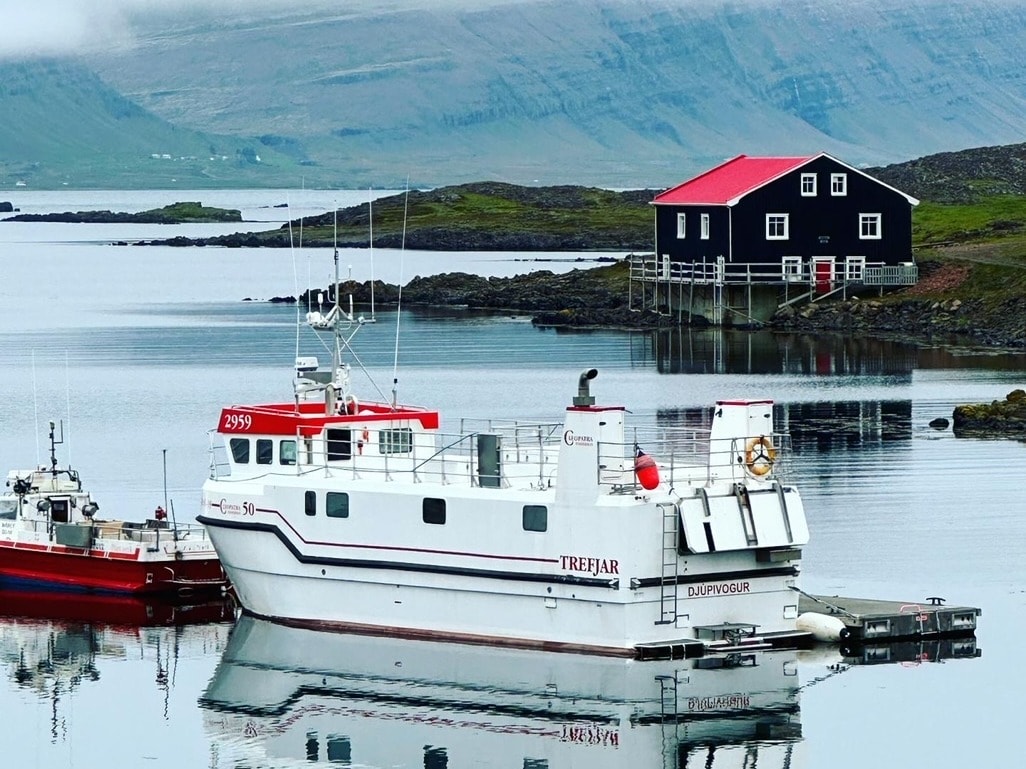 A big white boat on a body of water.