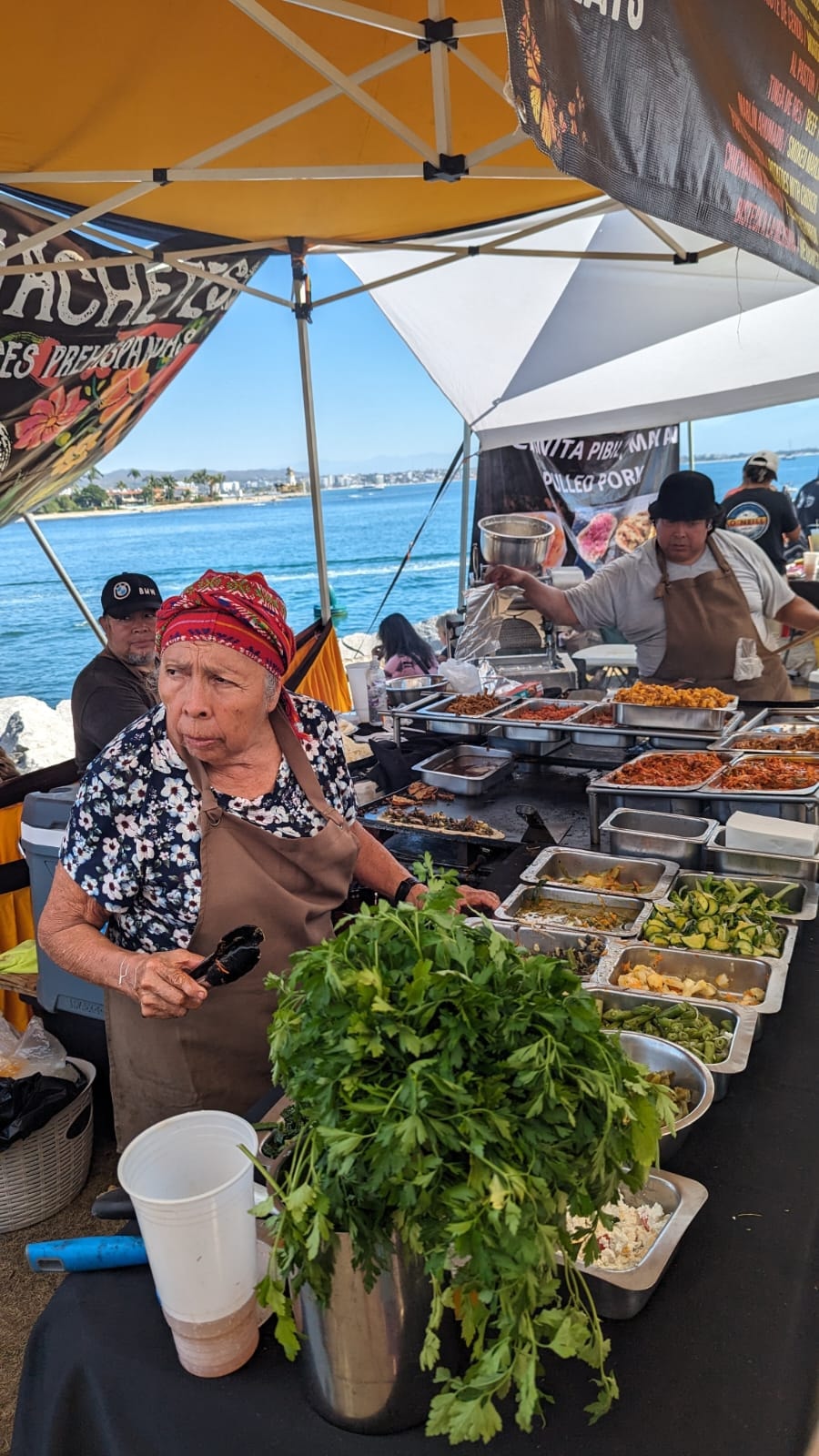 An outdoor food market