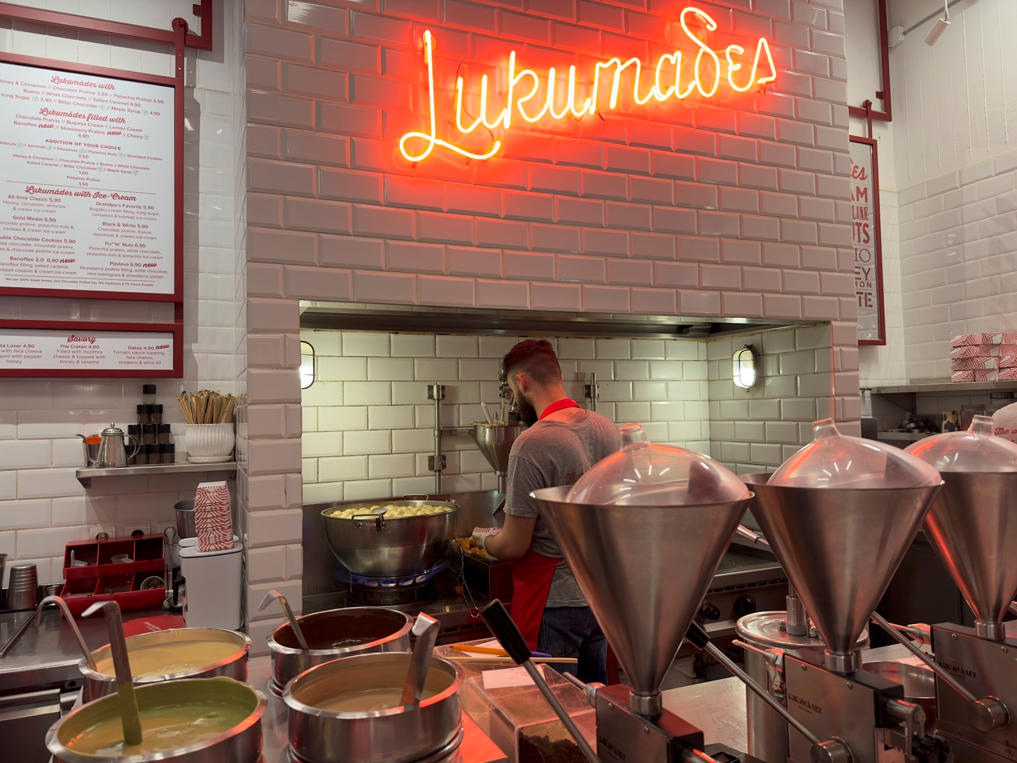 Kitchen of a restaurant Lukumades.